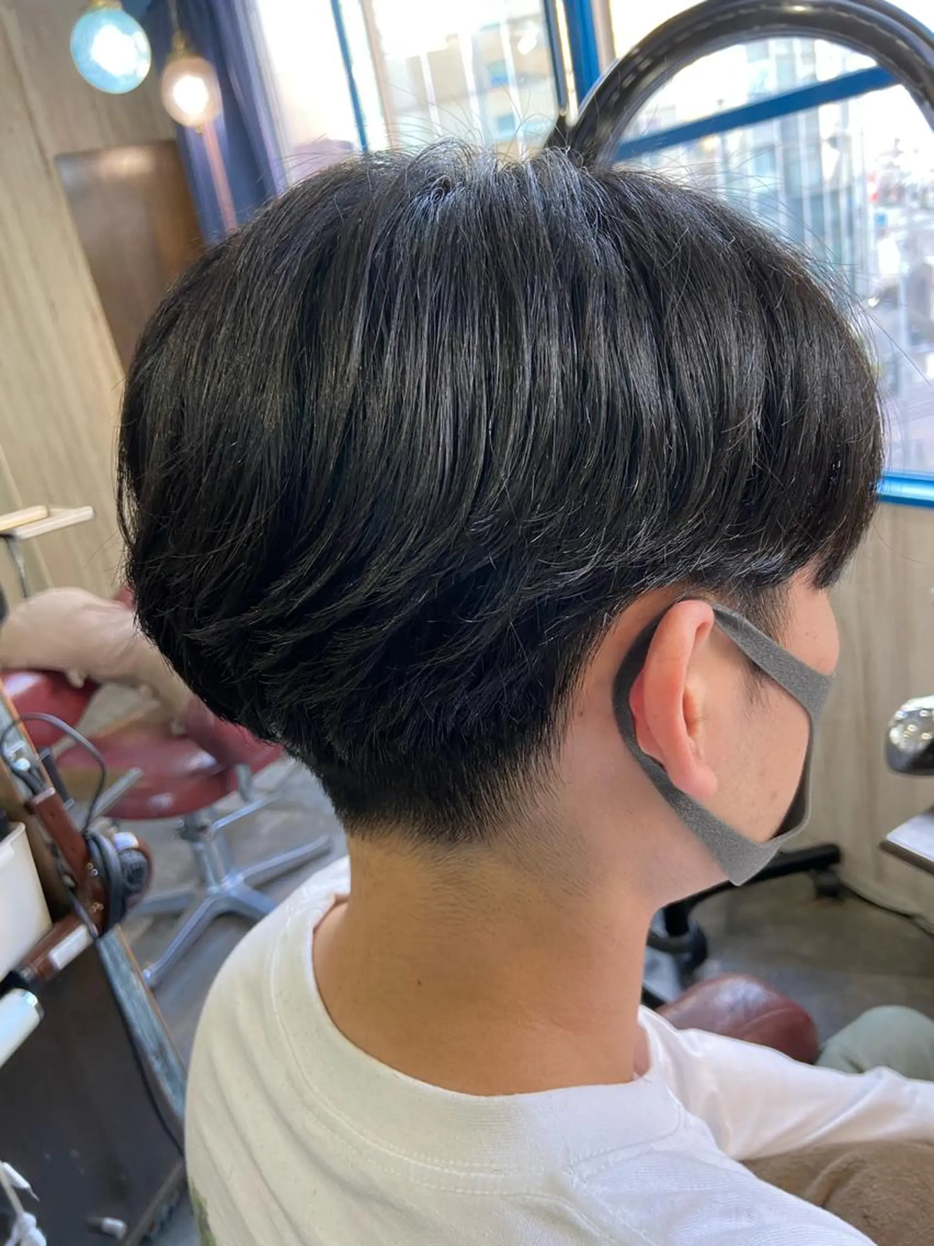 ショート メンズ センターパート メンズパーマ カット パーマ カットパーマ✂️ 小坂田玲亜のヘアスタイル