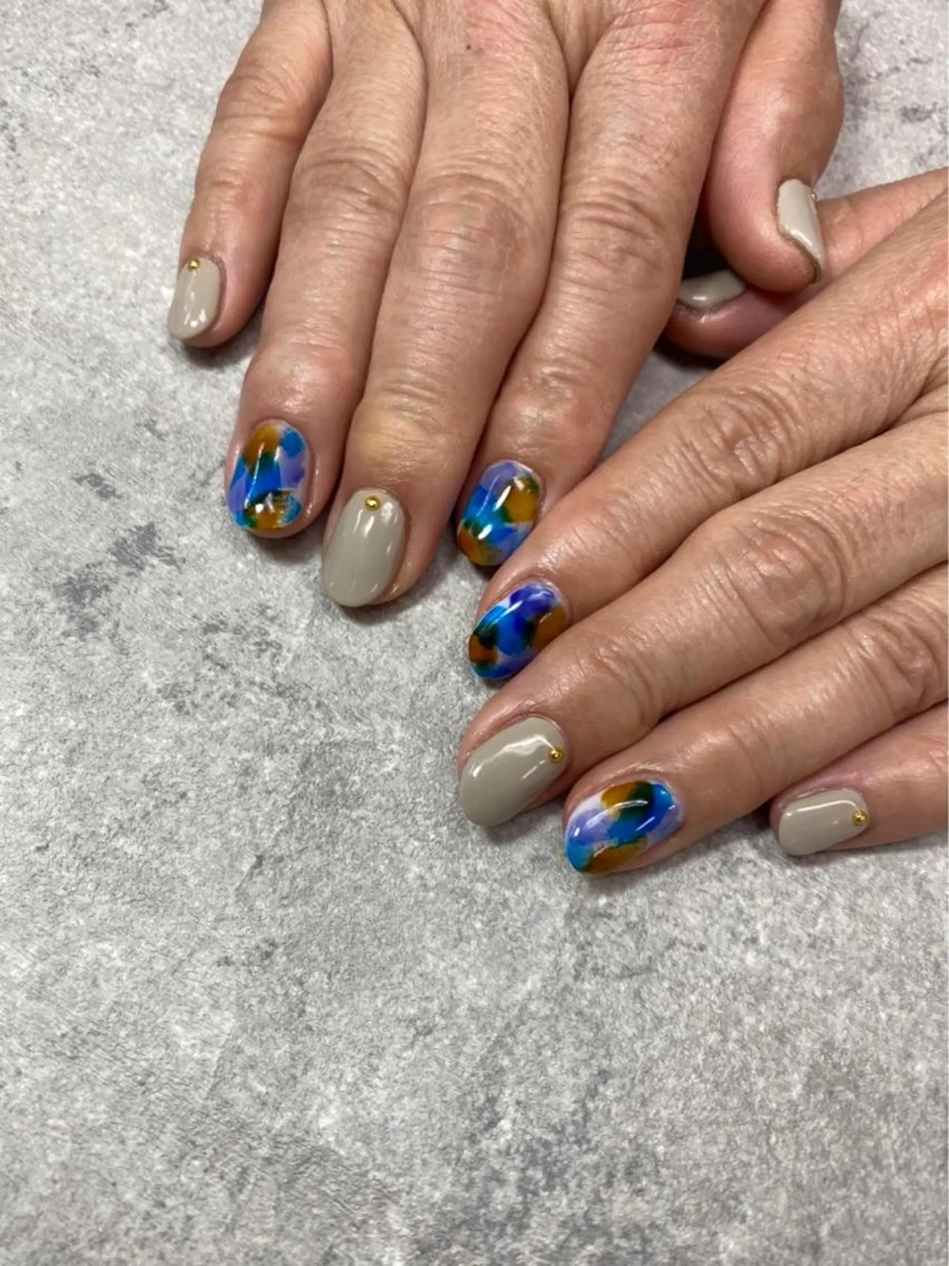 ネイル アートネイル ブルー ニュアンスネイル ハンドネイル ハンドケア FASTNAIL PLUS 新宿店のネイルデザイン