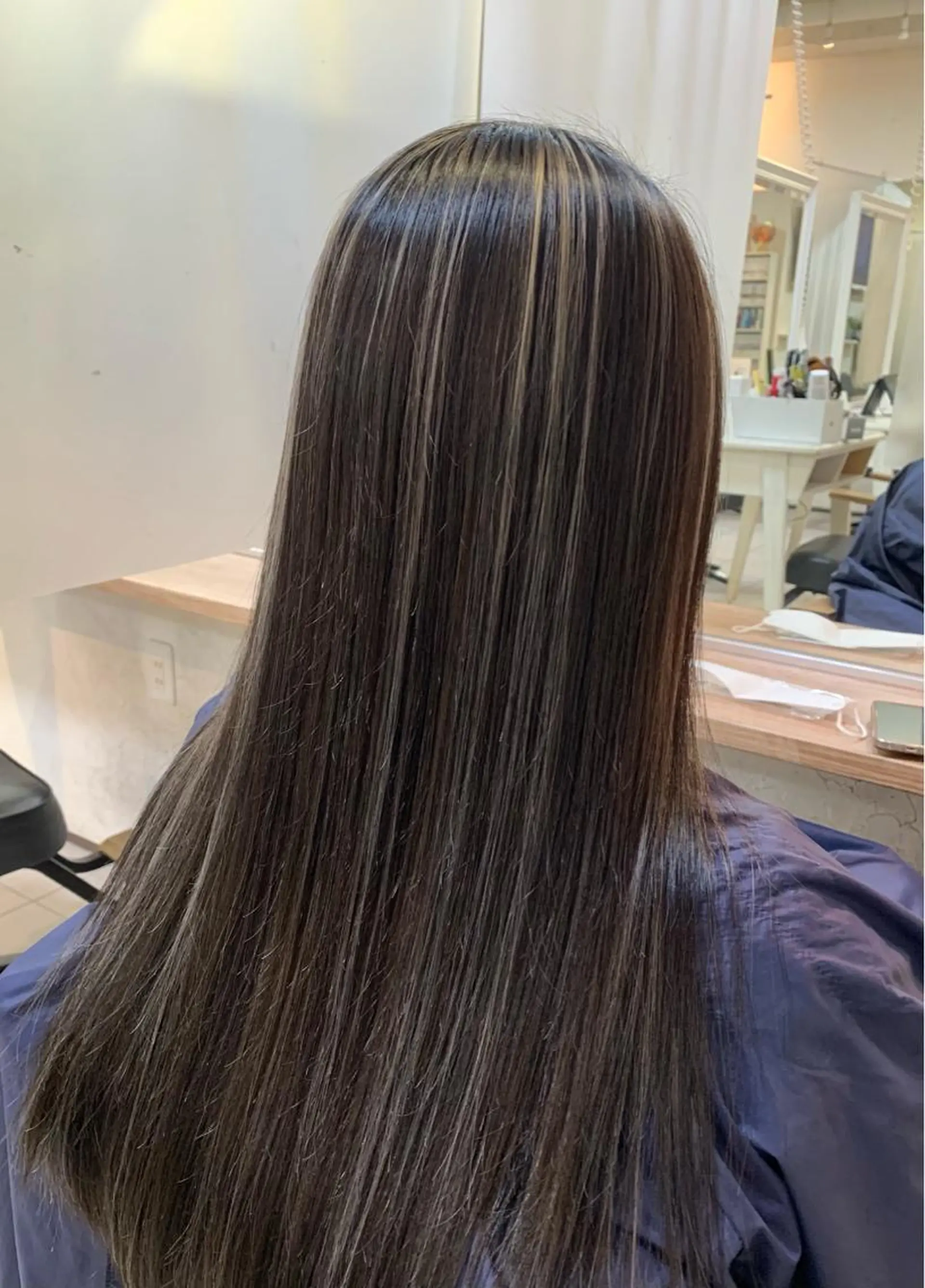 ロング ハイライト トリートメント ヘアカラー 髪質改善ストレート/ ブリーチ／渋谷　福田のヘアスタイル