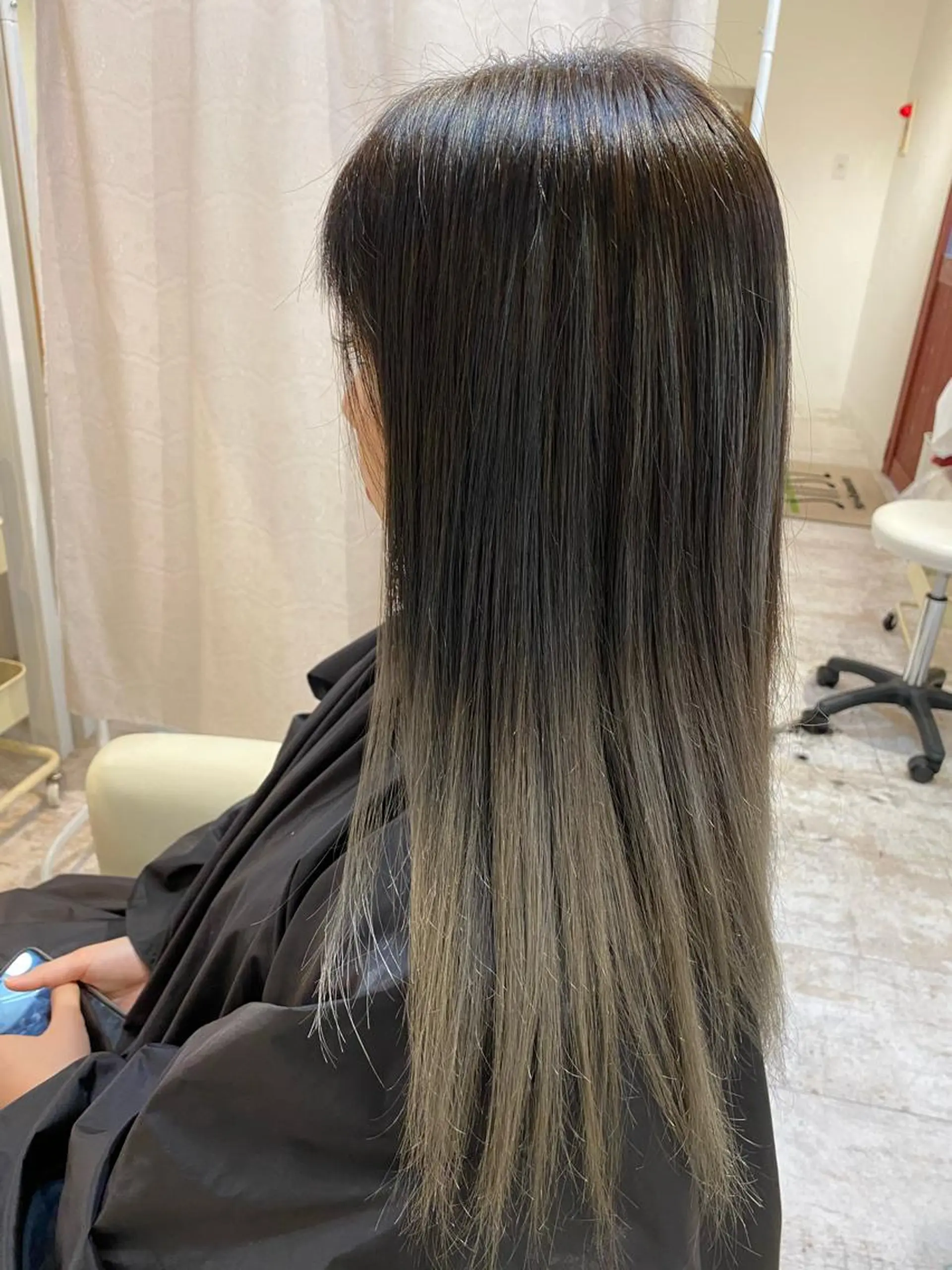 ロング カラー ブリーチなしWカラー /酸性ストレート河本のヘアスタイル