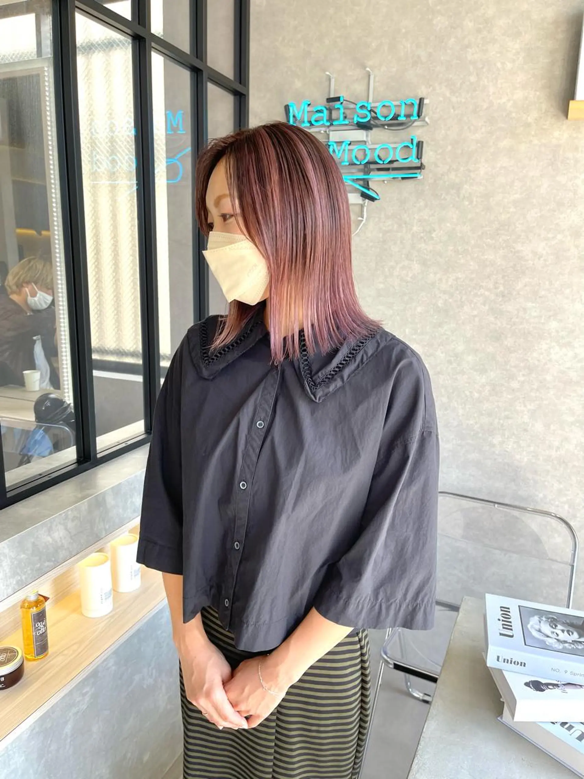 ミディアム カラー カット ヘアカラー トリートメント mood tatemachiのヘアスタイル