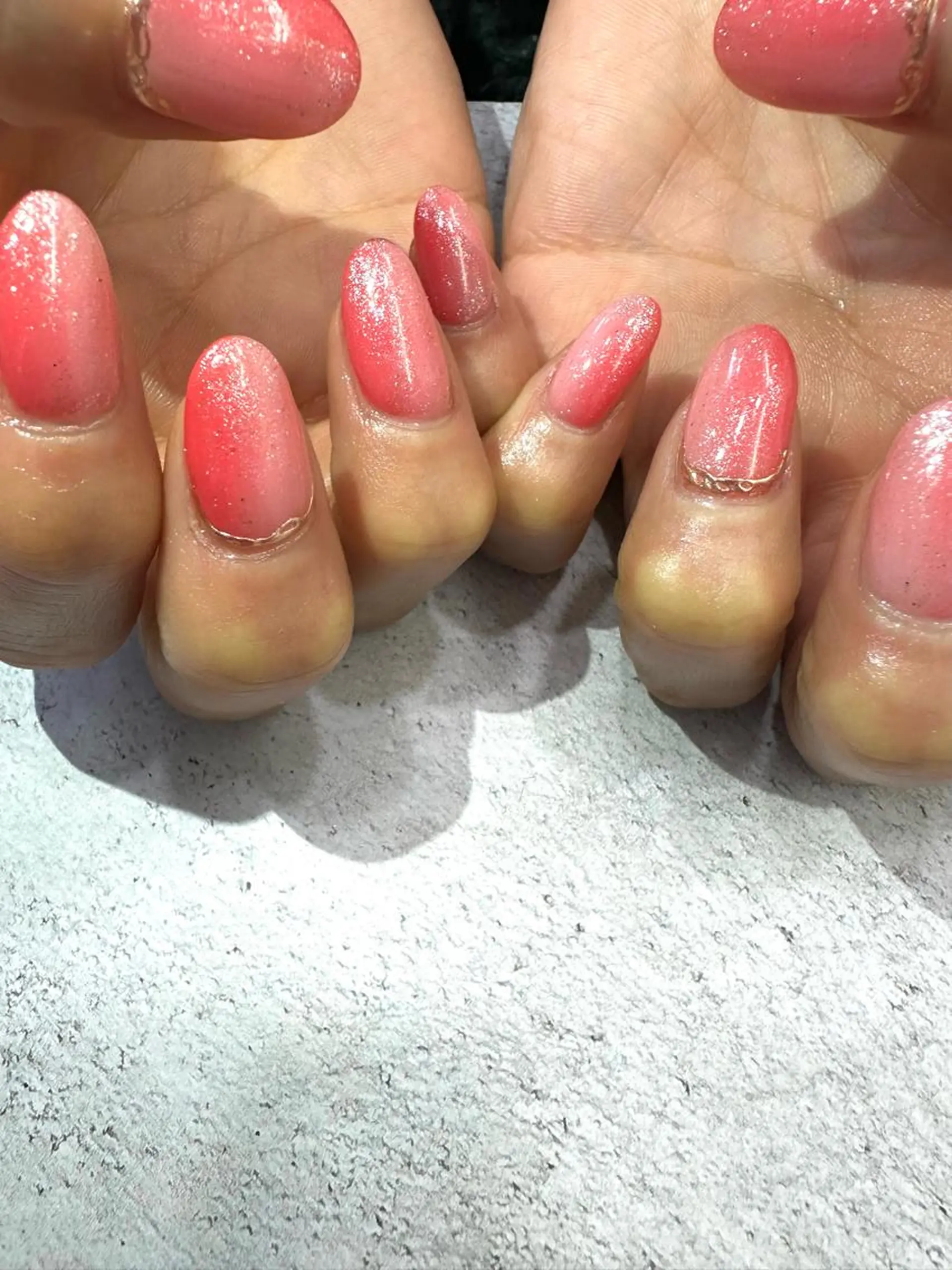 ネイル グラデーション ラメ(グリッター) ミラーネイル ワンカラーネイル ハンドネイル MELLMODE所属・Nakano Kanaのネイルデザイン