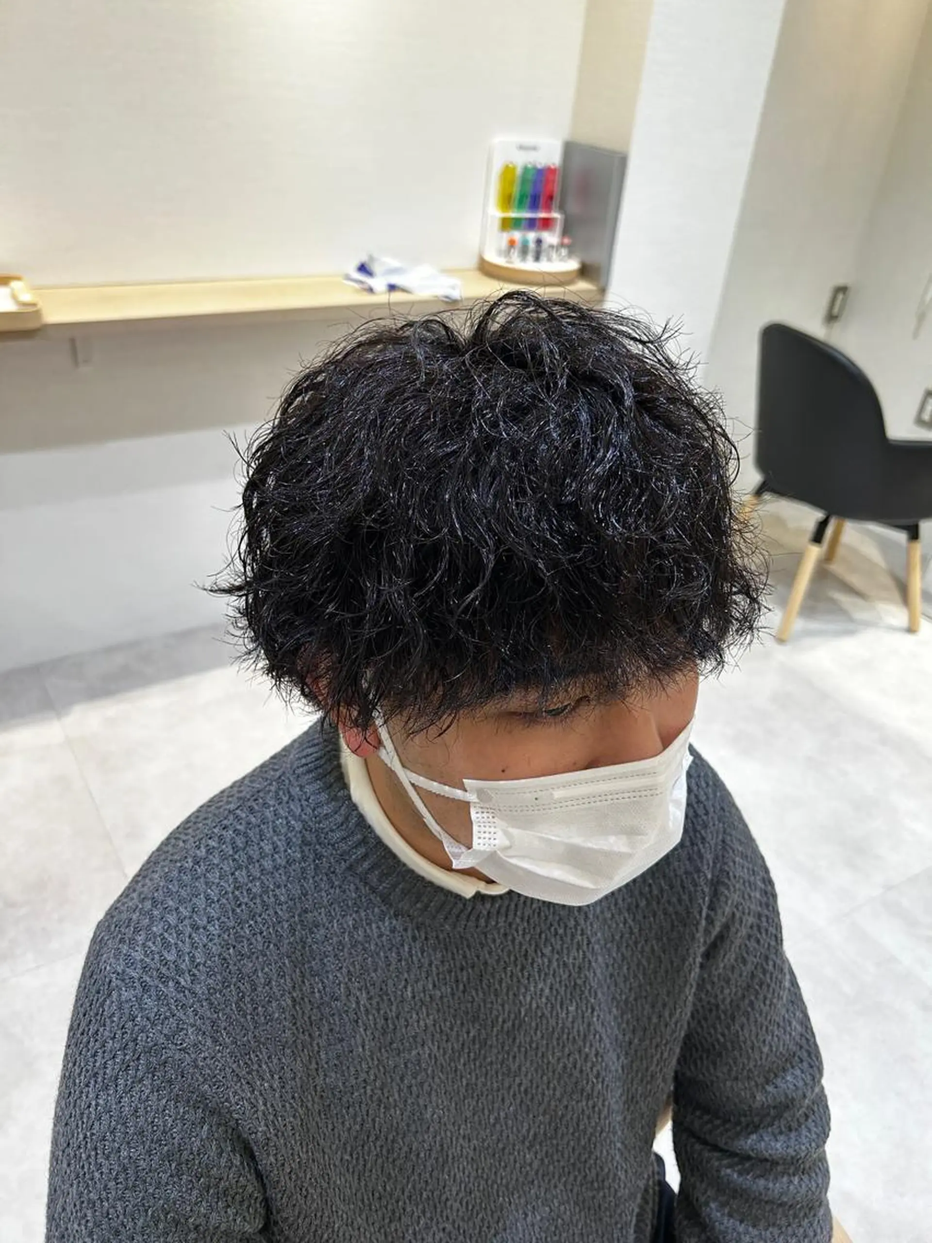 ショート パーマ メンズ メンズパーマ 波巻きパーマ AI TOKYO  横浜店所属・メンズ支持数No.1 👑リュウ👑のヘアスタイル