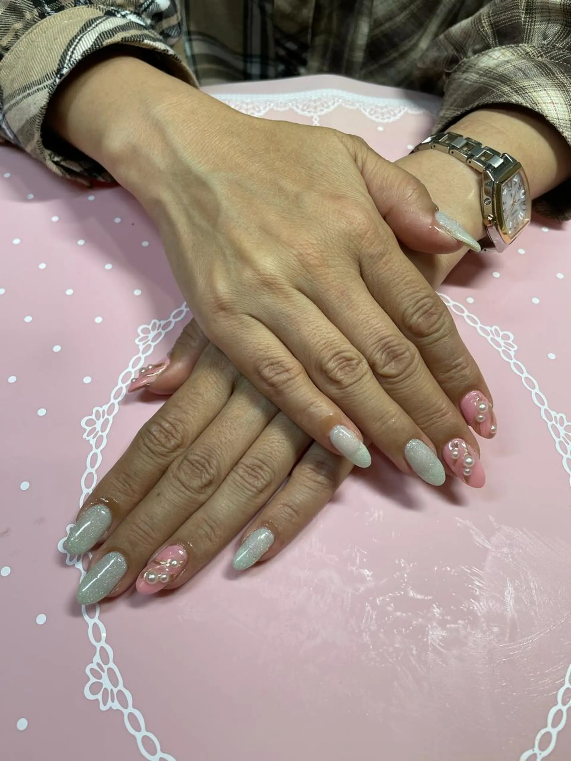 ミディアム ネイル アートネイル ハンドネイル 《LB》ラブリエ Nail&eyeのマツエク・マツパデザイン