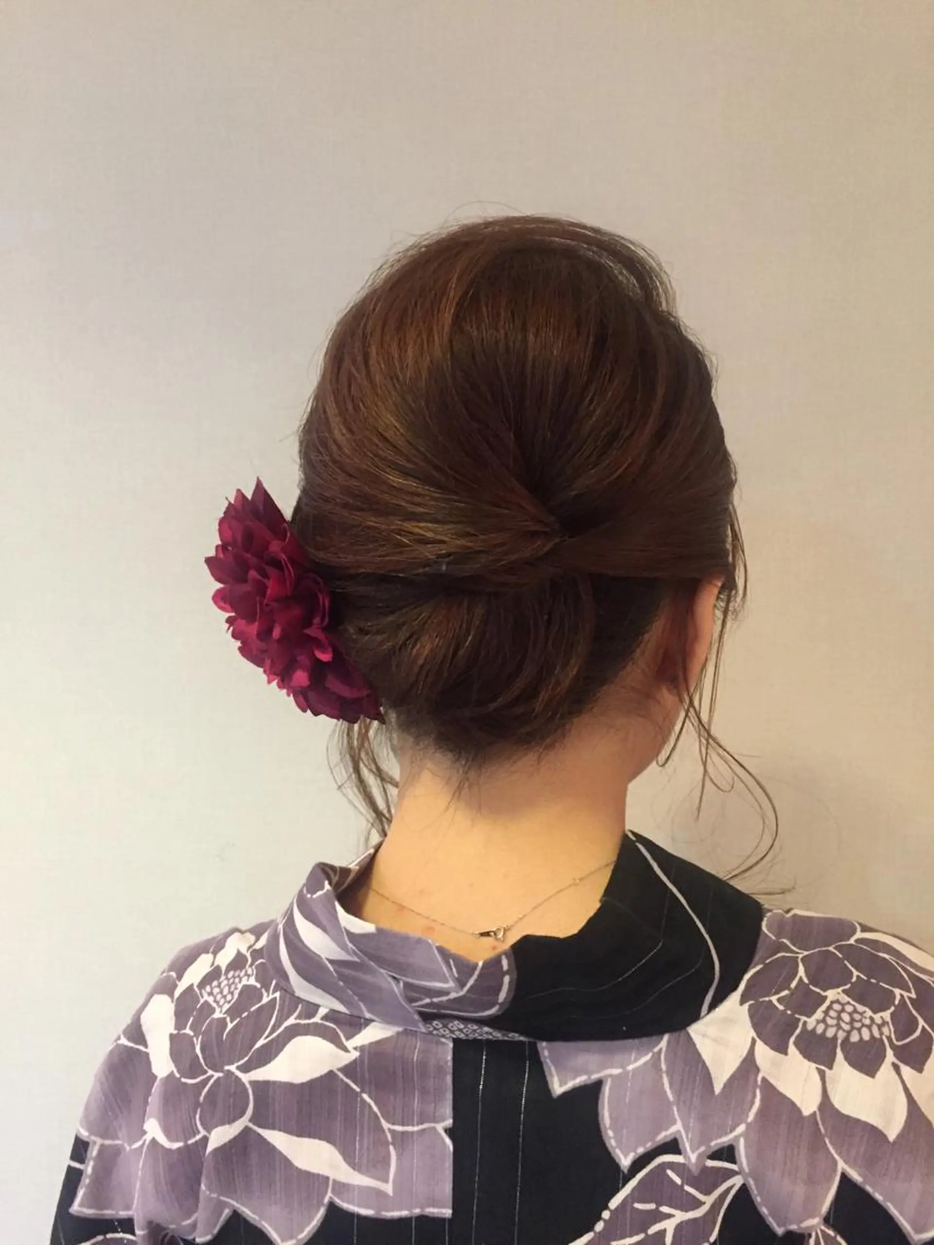 ミディアム ヘアアレンジ 夜会巻き 浴衣 平川 友希子のヘアスタイル