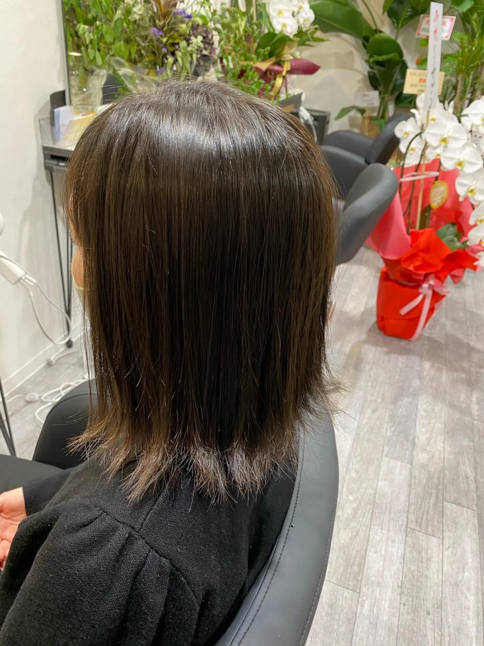 ミディアム パーマ ハイライト 髪質改善 韓国風ヘア レイヤーカット トリートメント 縮毛矯正 unpeu hair  二条所属・先着1名様限定 カット無料のヘアスタイル