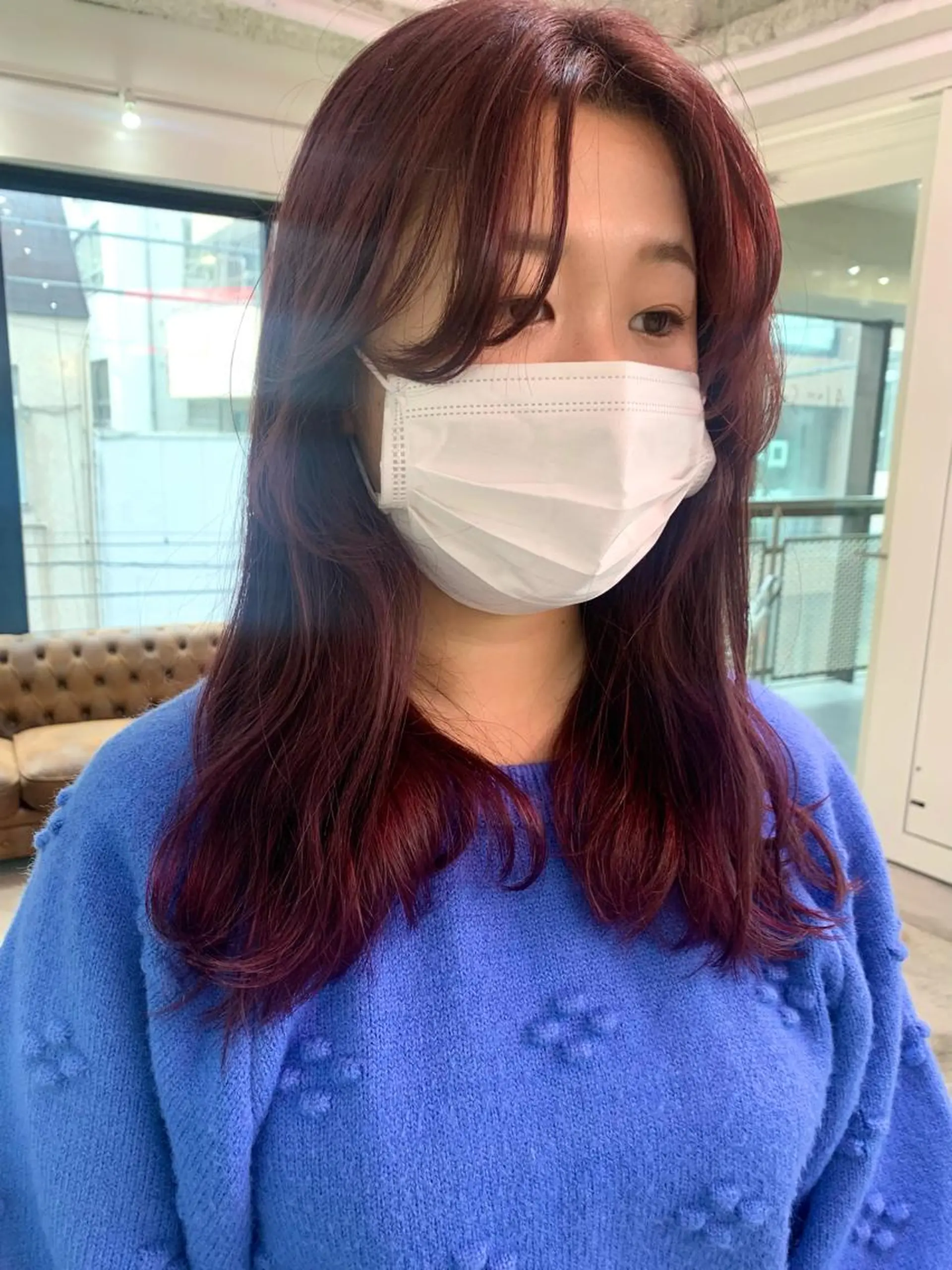 ミディアム カラー ヘアアレンジ 🧨ブリーチー×ボブ レイヤー💎じゅえるのヘアスタイル