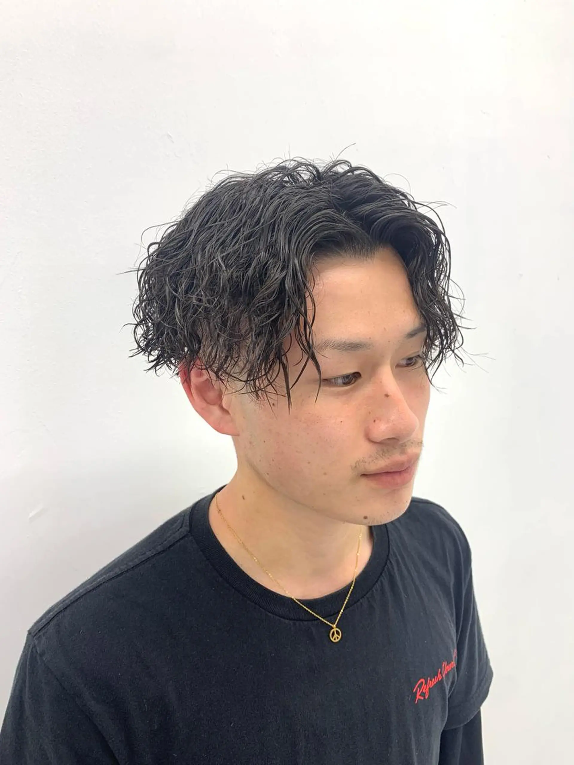 パーマ メンズ スパイキーパーマ 柏NO1 藤本葉のヘアスタイル
