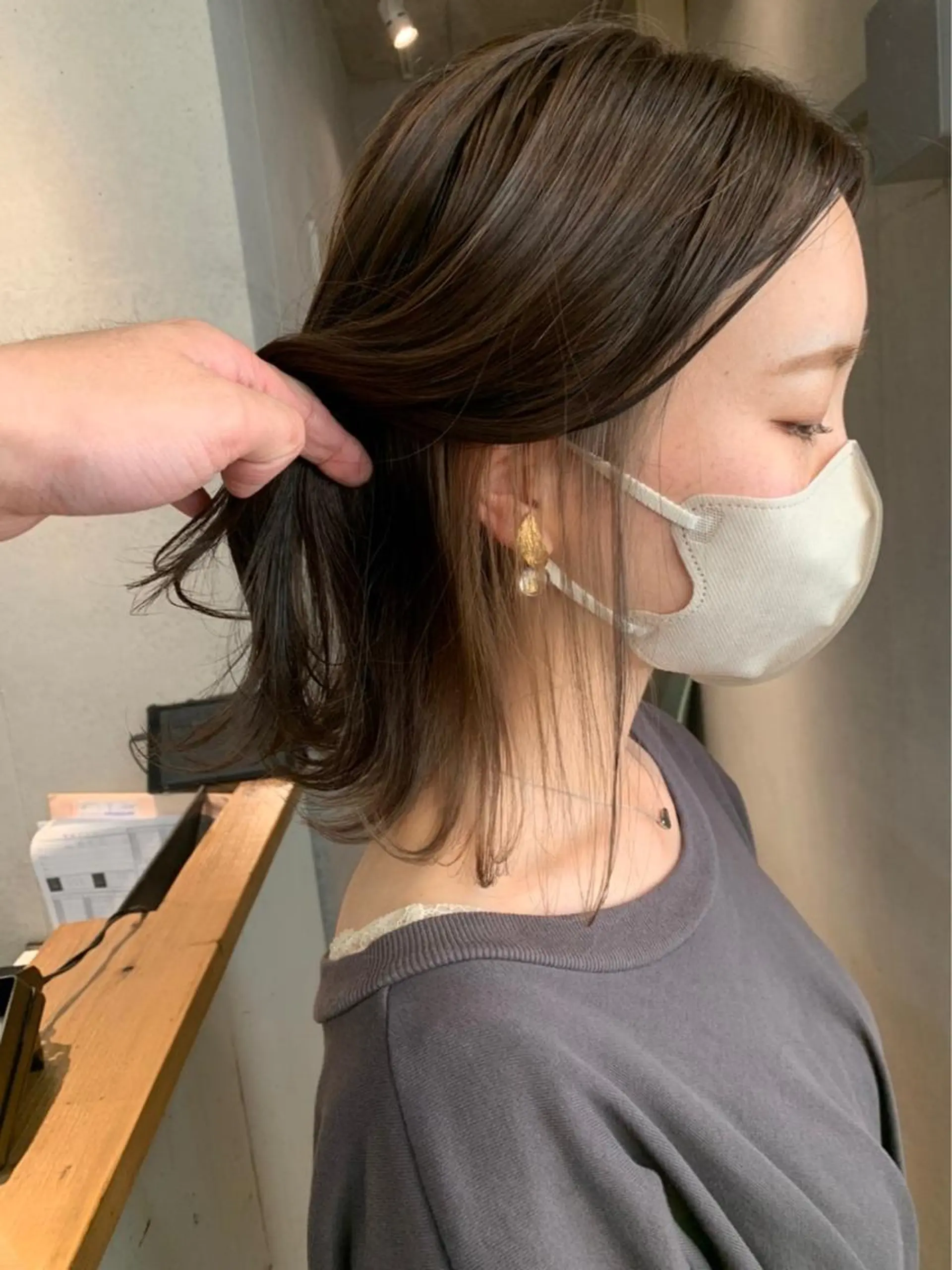 セミロング 似合わせカット ヘアカラー 西山 恵太郎のヘアスタイル