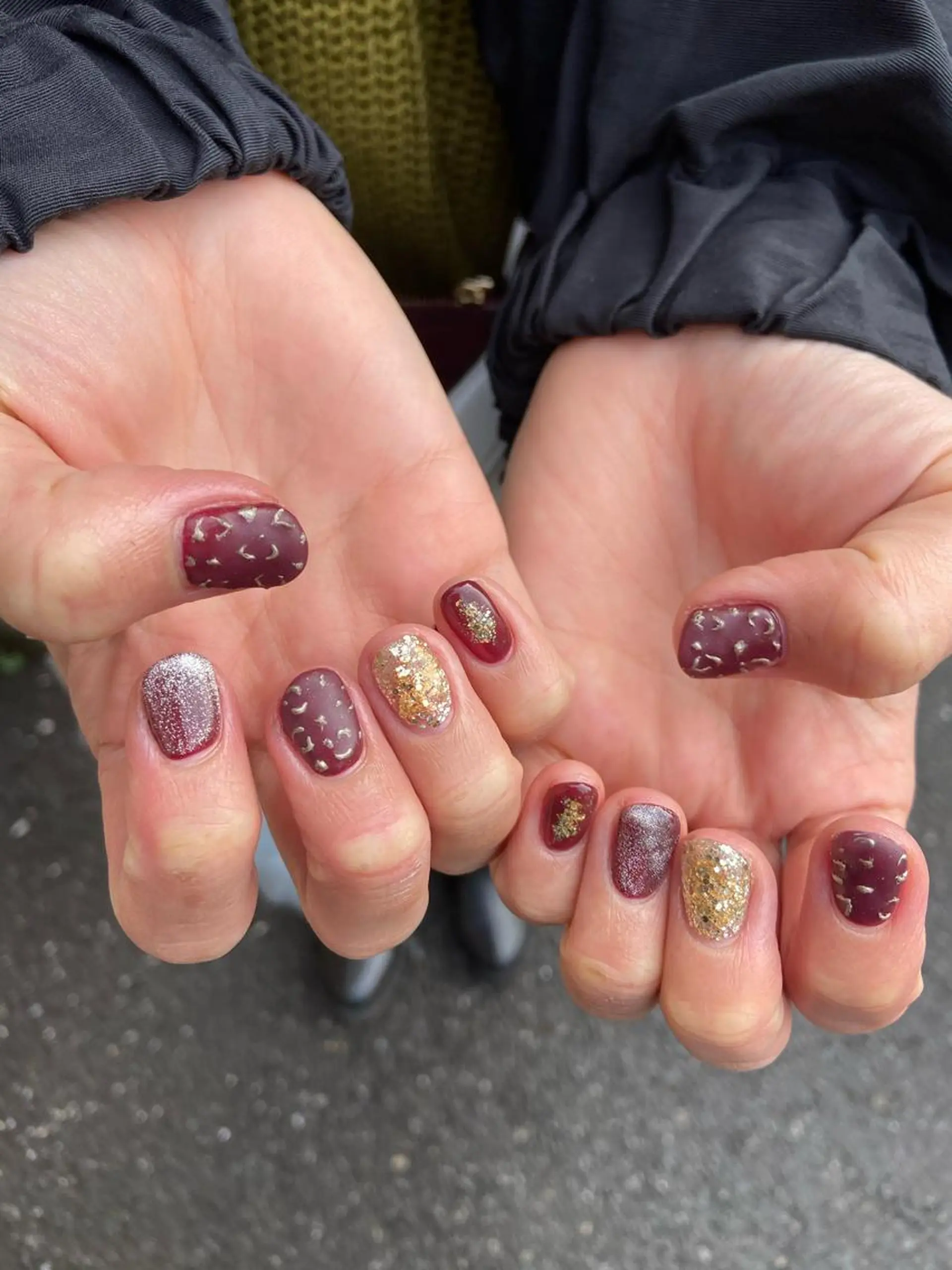 ネイル ラメ(グリッター) マットネイル 持ち込み ニュアンスネイル ワンカラーネイル . unffのネイルデザイン