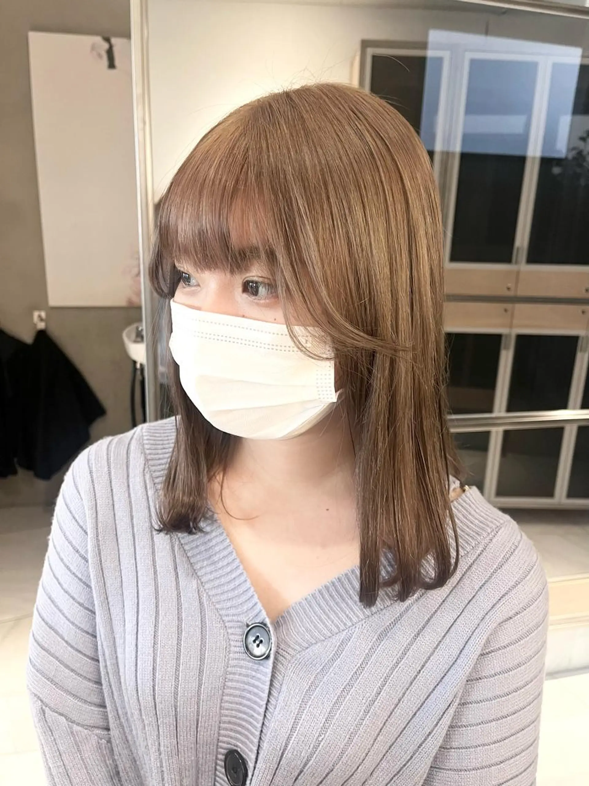 ミディアム カラー ベージュカラー ミルクティーベージュ 🎀艶モテカラー🎀 彩季のヘアスタイル