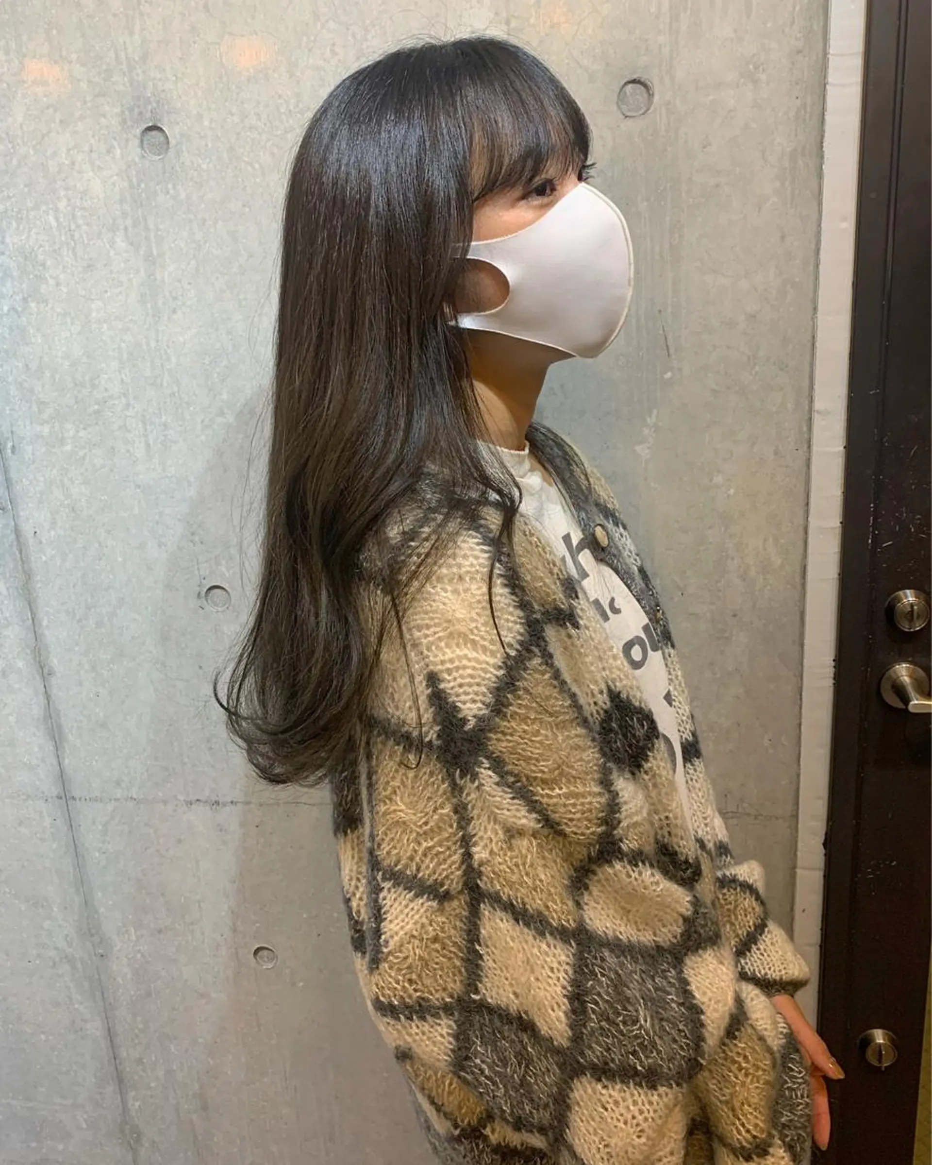 セミロング カラー アッシュ ブルーカラー 髪質改善 トリートメント 柔らかブラウン/顔周 りレイヤー♡ユウシのヘアスタイル