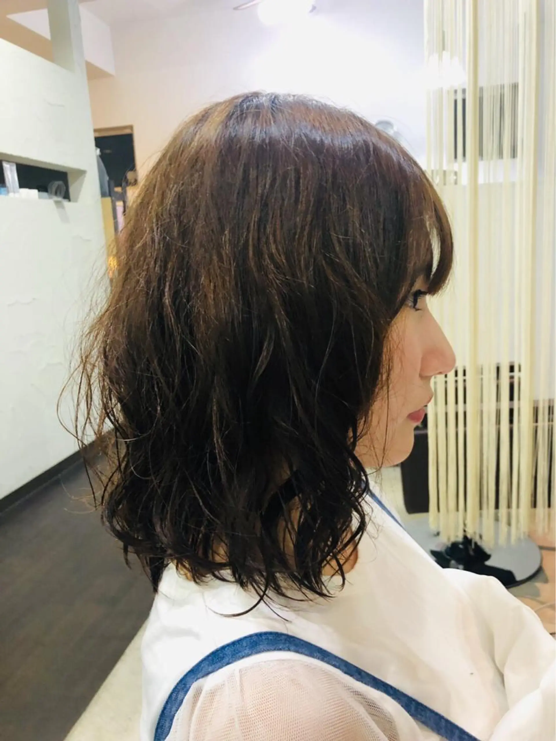 ミディアム カラー パーマ 阿久津 泰幸のヘアスタイル