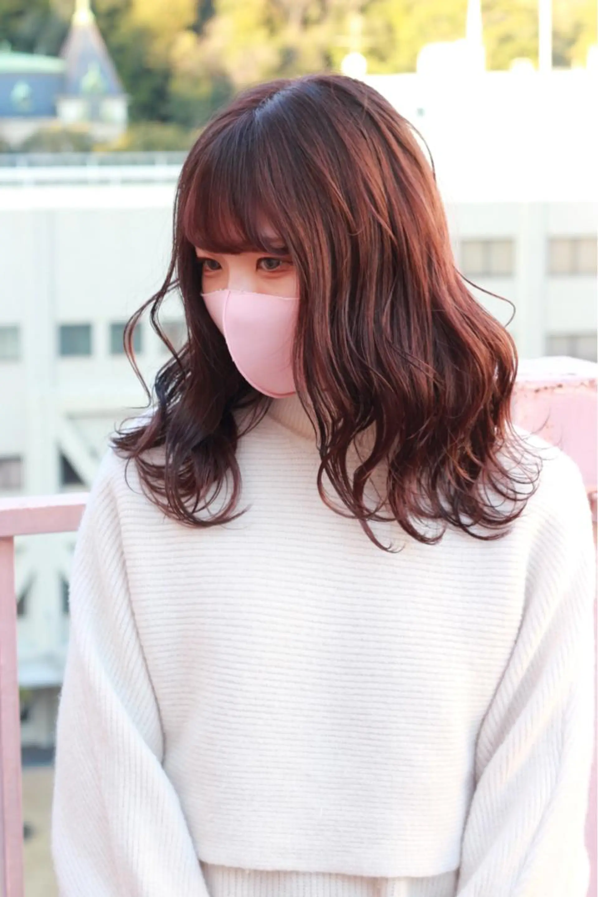 セミロング カラー ベージュカラー ピンクカラー ピンクベージュ カット ヘアカラー Viage （ビアージュ）のヘアスタイル