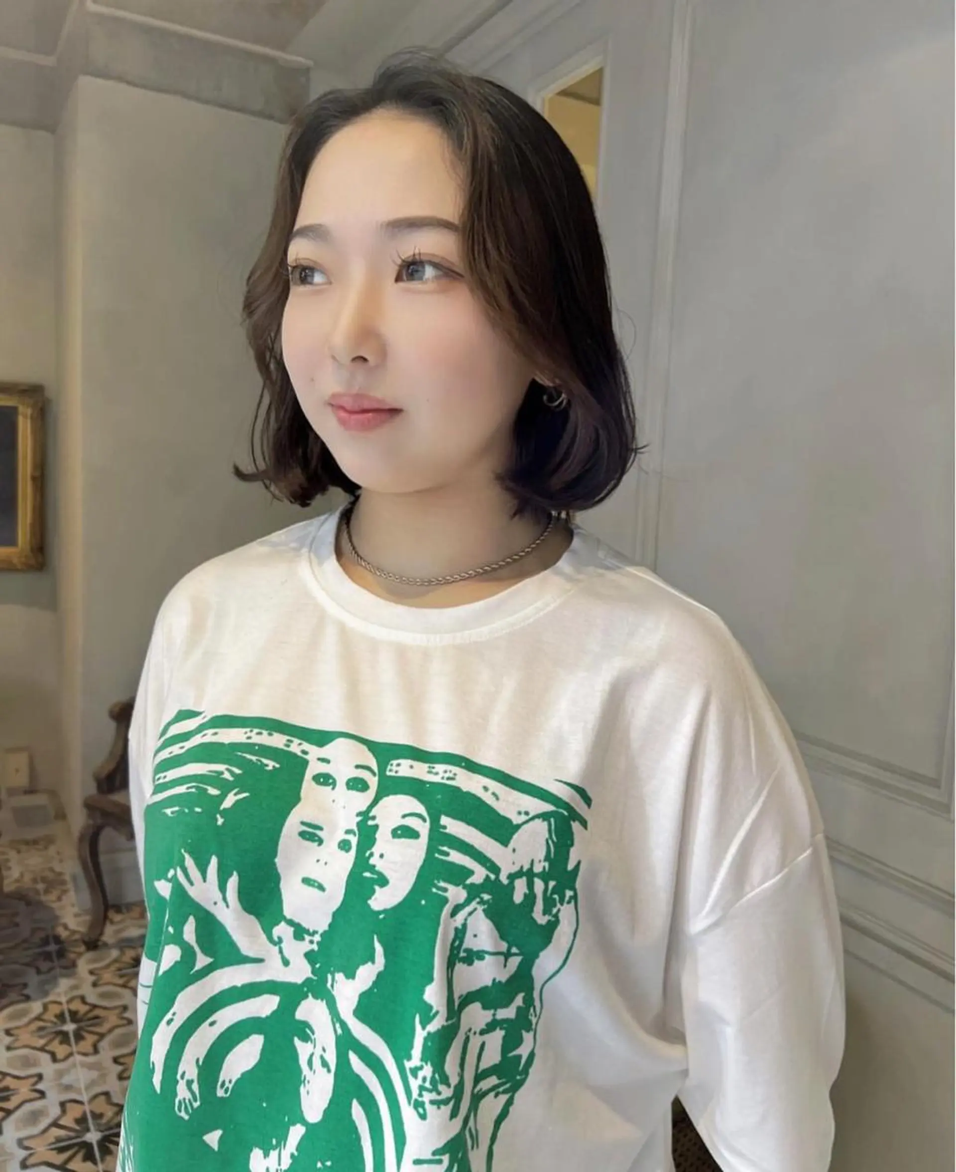 ミディアム ボブ くびれヘア カット 梅原 大和のヘアスタイル