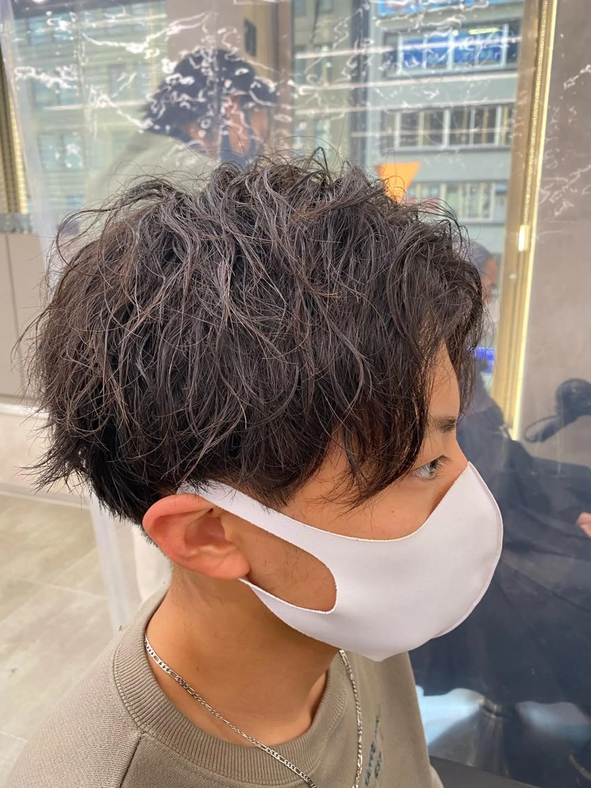 ミディアム パーマ ヘアアレンジ メンズ メンズ特化 水口湧太のヘアスタイル