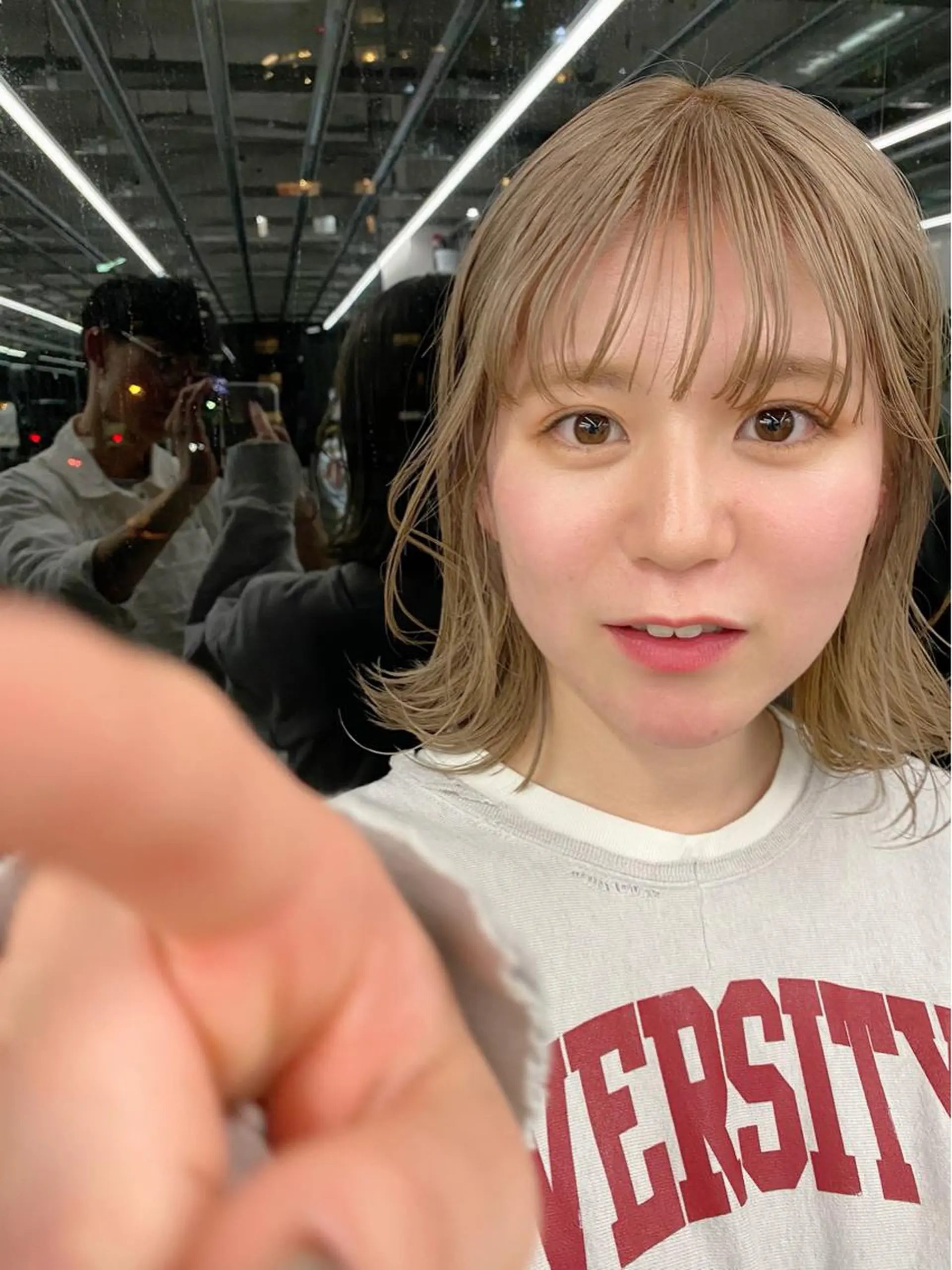 ミディアム カラー ブロンド 似合わせカット レイヤー/ボブのヘアスタイル