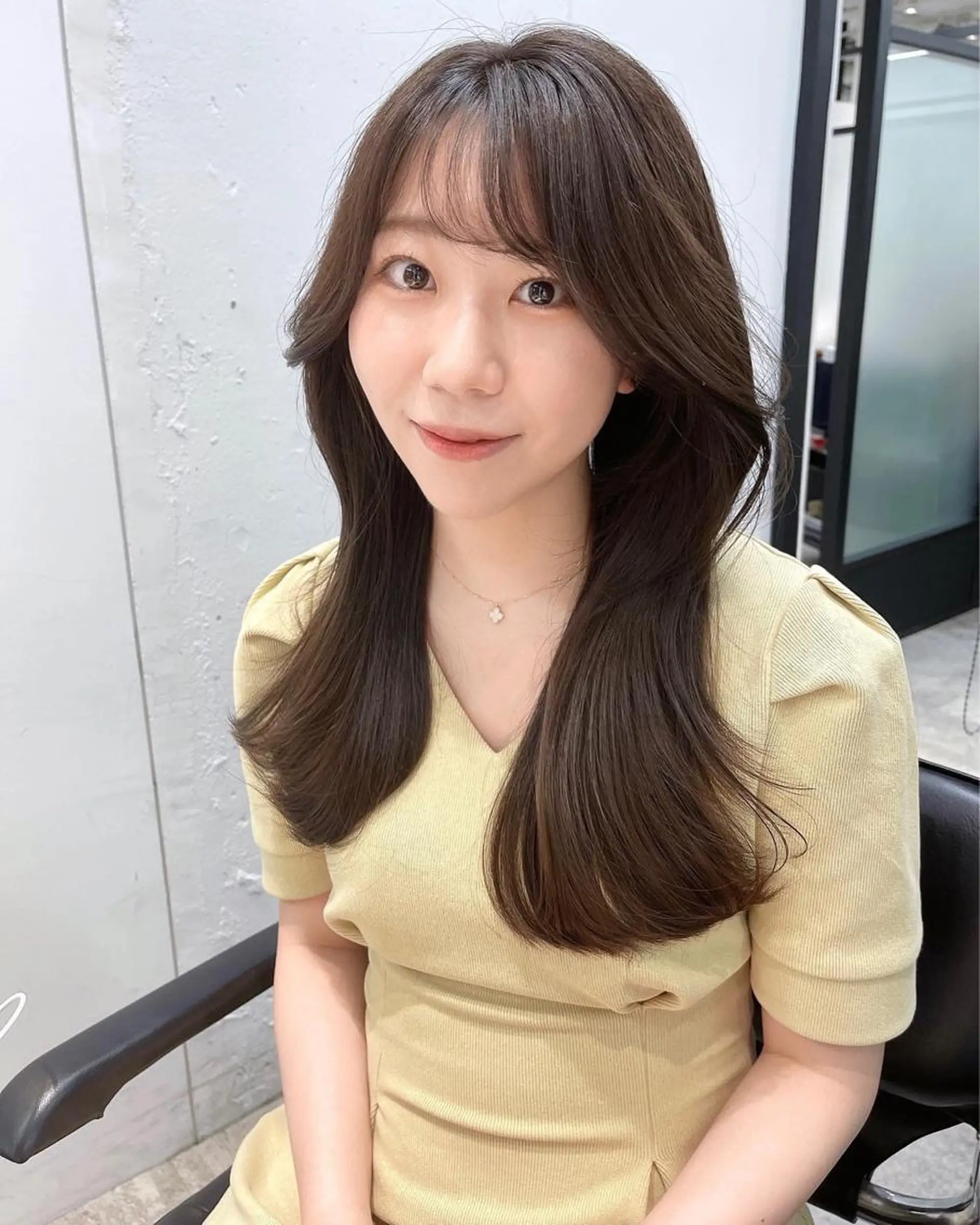 ロング カット ヘアカラー トリートメント 韓国レイヤーカット 髪質改善▫️水野有真のヘアスタイル