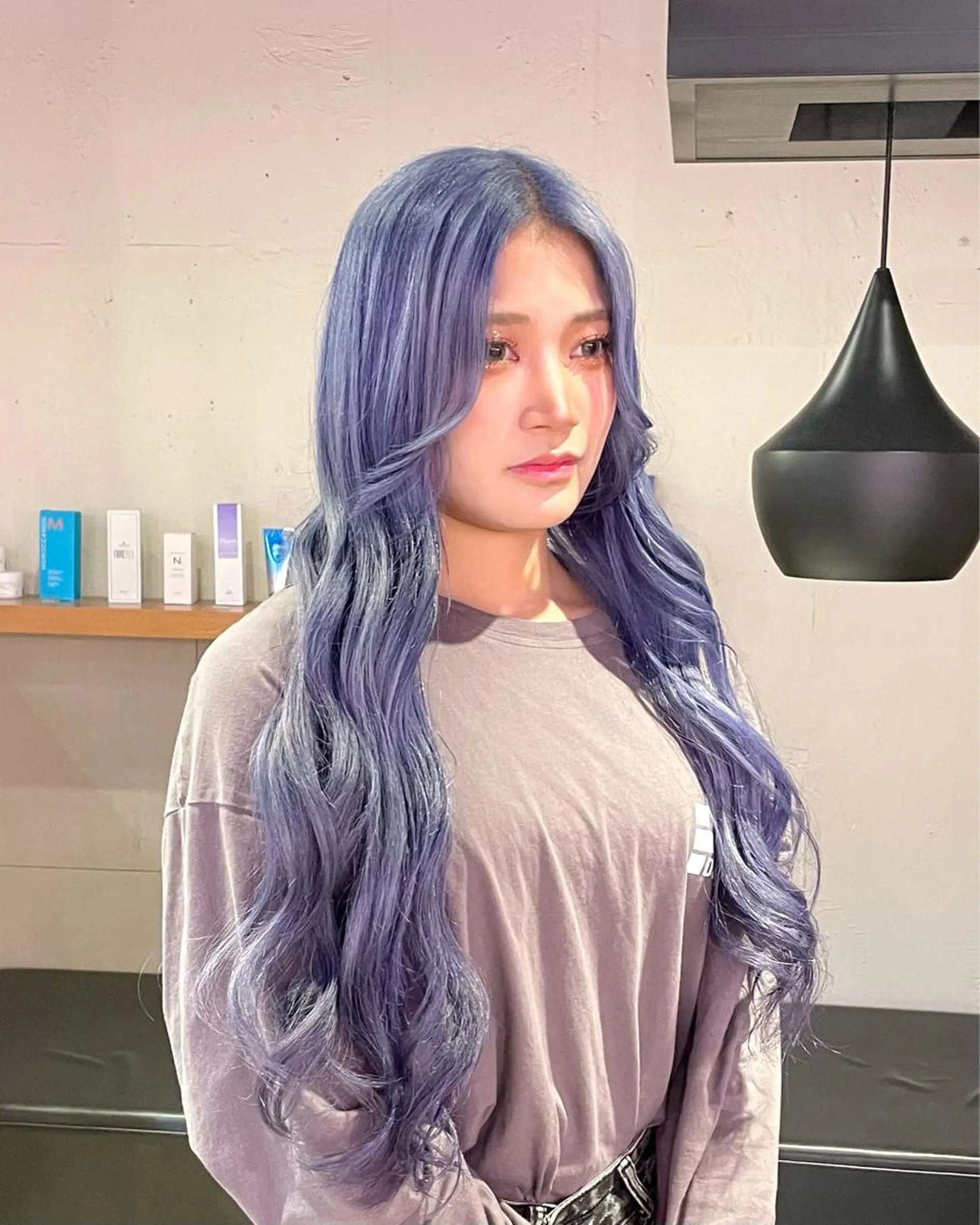 ロング カラー ブルーカラー ブルーラベンダー ラベンダーカラー シルバー 髪質改善/ブリーチ /長山遼太郎のヘアスタイル