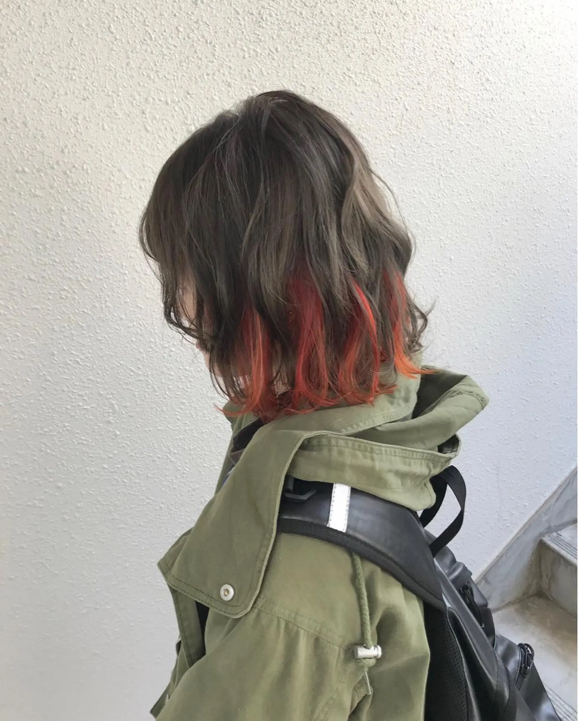 ショート カラー ブリーチ インナーカラー オレンジ インナーカラー/天神 ブリーチ/吉田のヘアスタイル