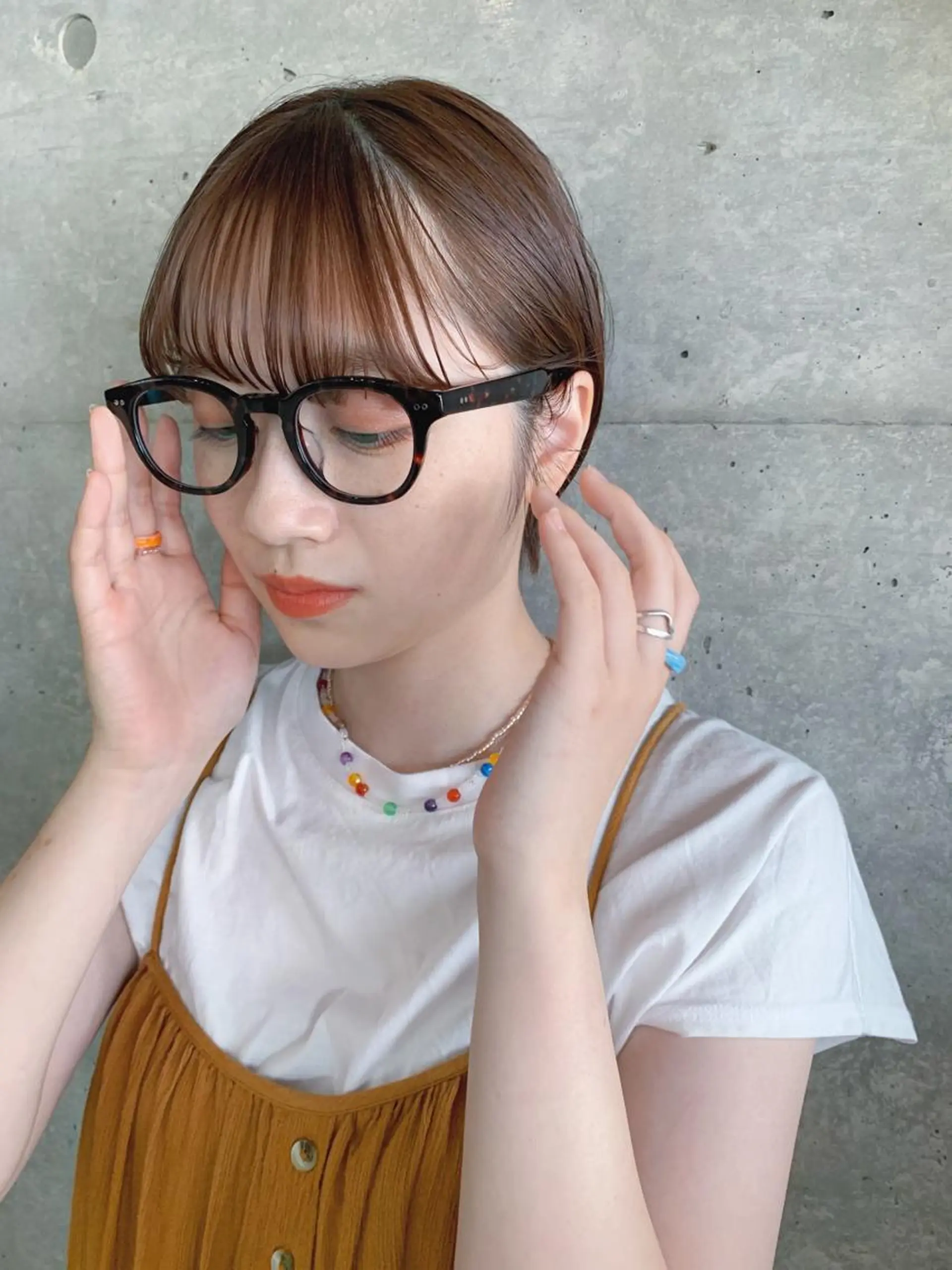 ショート カラー ボブパーマコテ巻き風 パーマNo1深江秀平のヘアスタイル