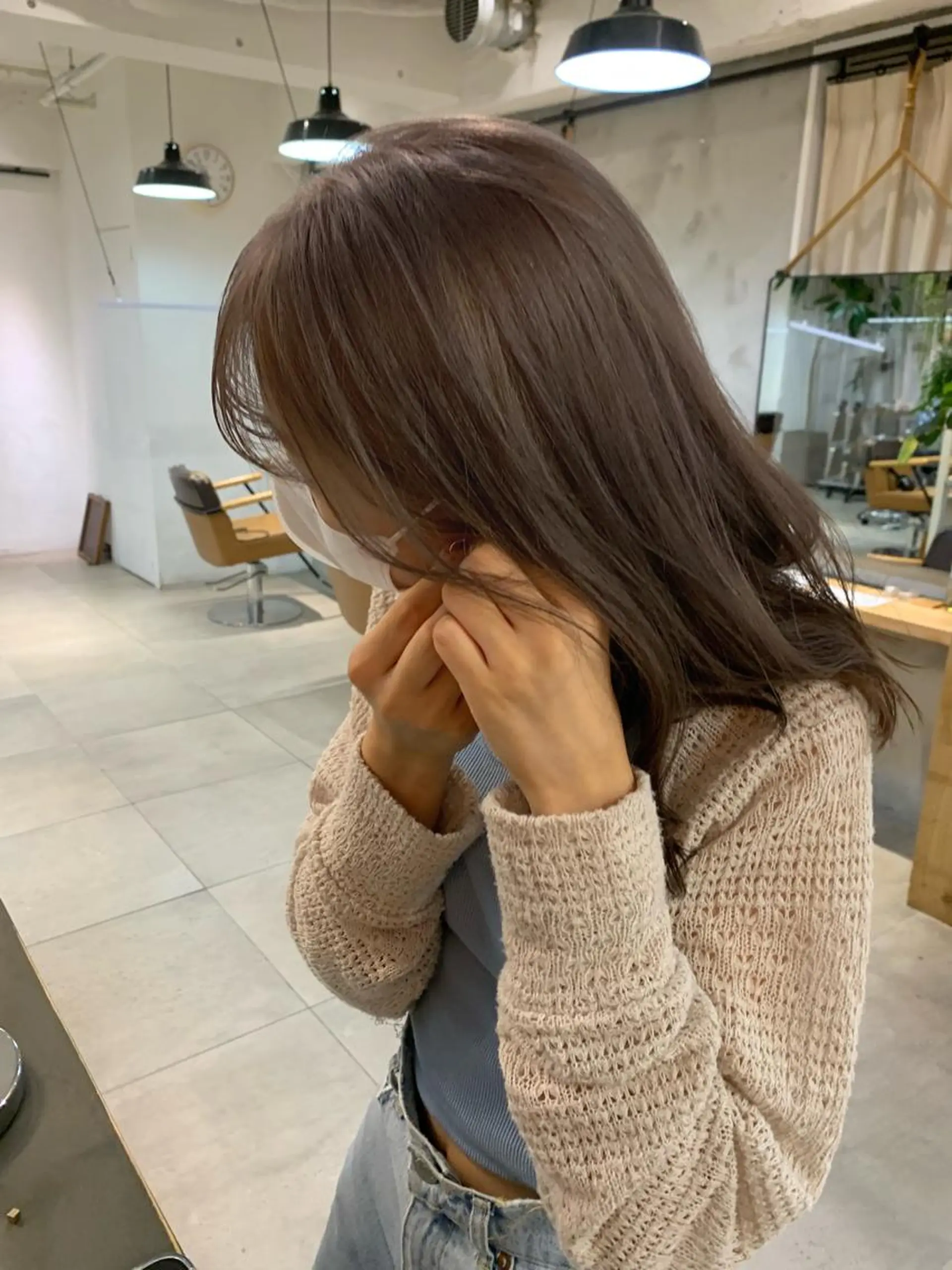 セミロング カラー ヘアカラー トリートメント REINA☁️透明感 カラー/ぷつっと♡のヘアスタイル