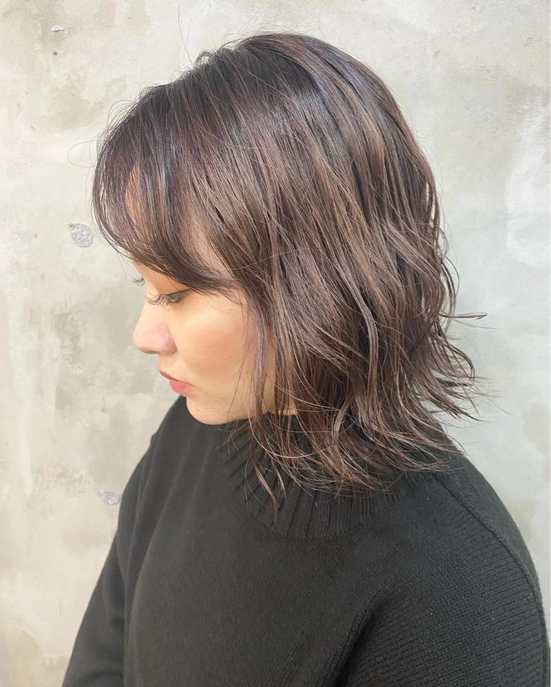 ミディアム カラー ヘアアレンジ ベージュカラー ブリーチ ブラウンカラー ピンクカラー ピンクベージュ 志賀 あずみのヘアスタイル