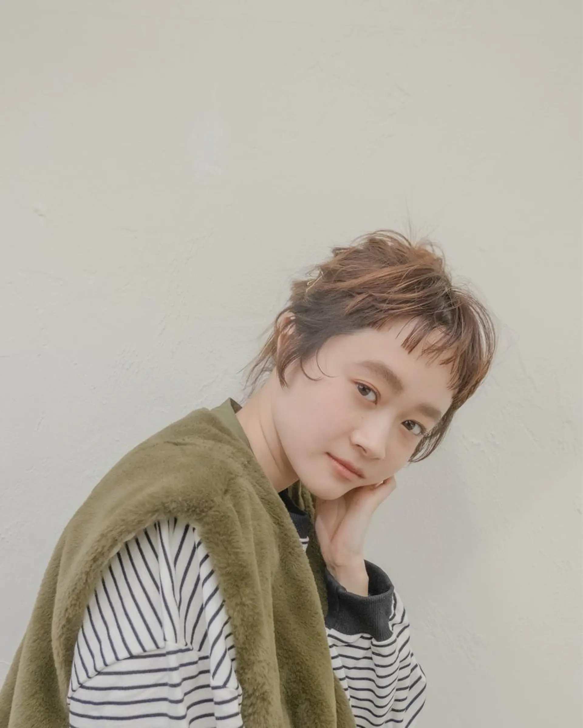 セミロング パーマ ヘアアレンジ gite カワムラナオキのヘアスタイル