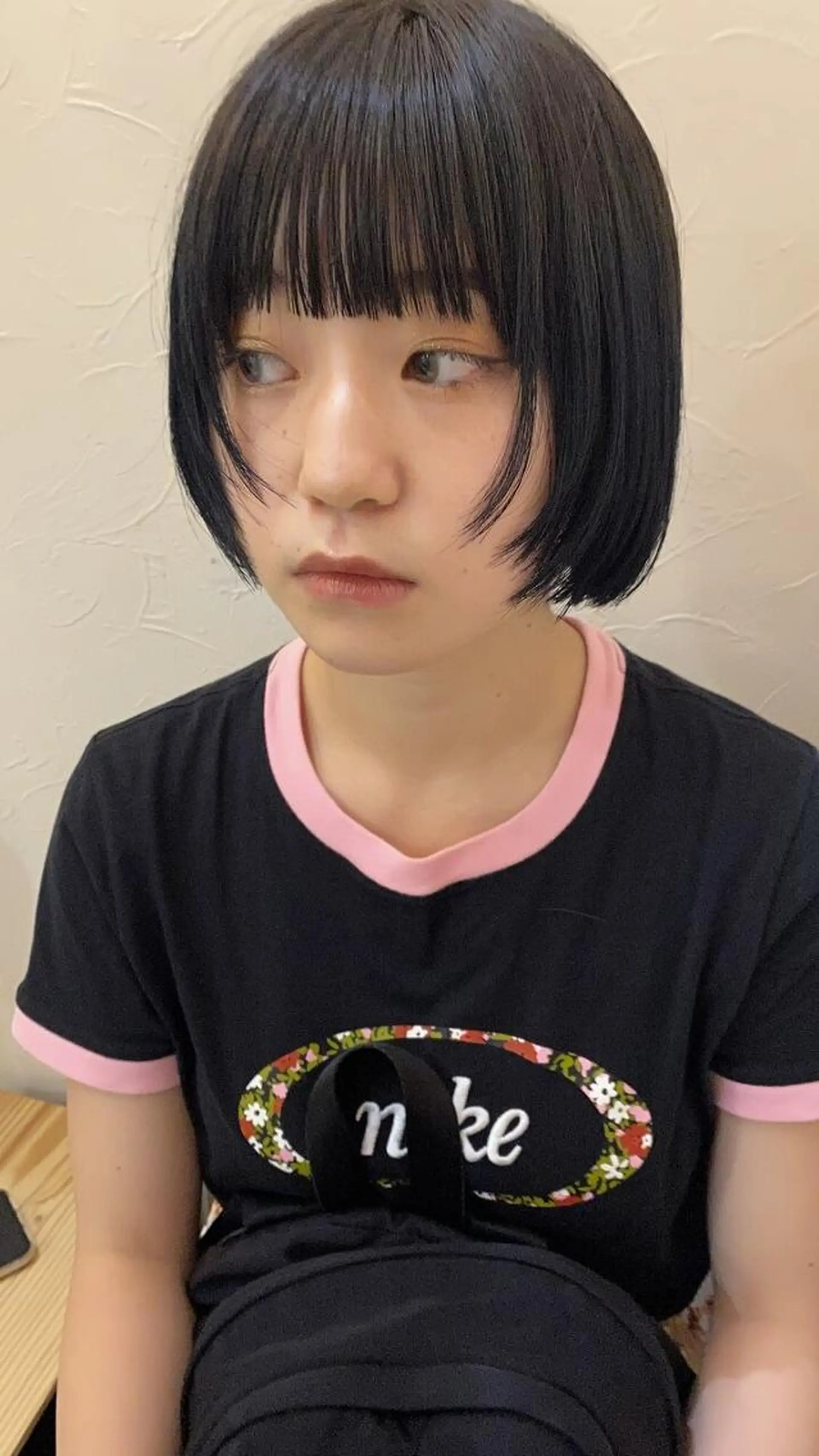 ショート カラー ボブ 顔まわりレイヤー レイヤーカット カット ヘアカラー トリートメント F． 梅田/ボブ/パーマのヘアスタイル