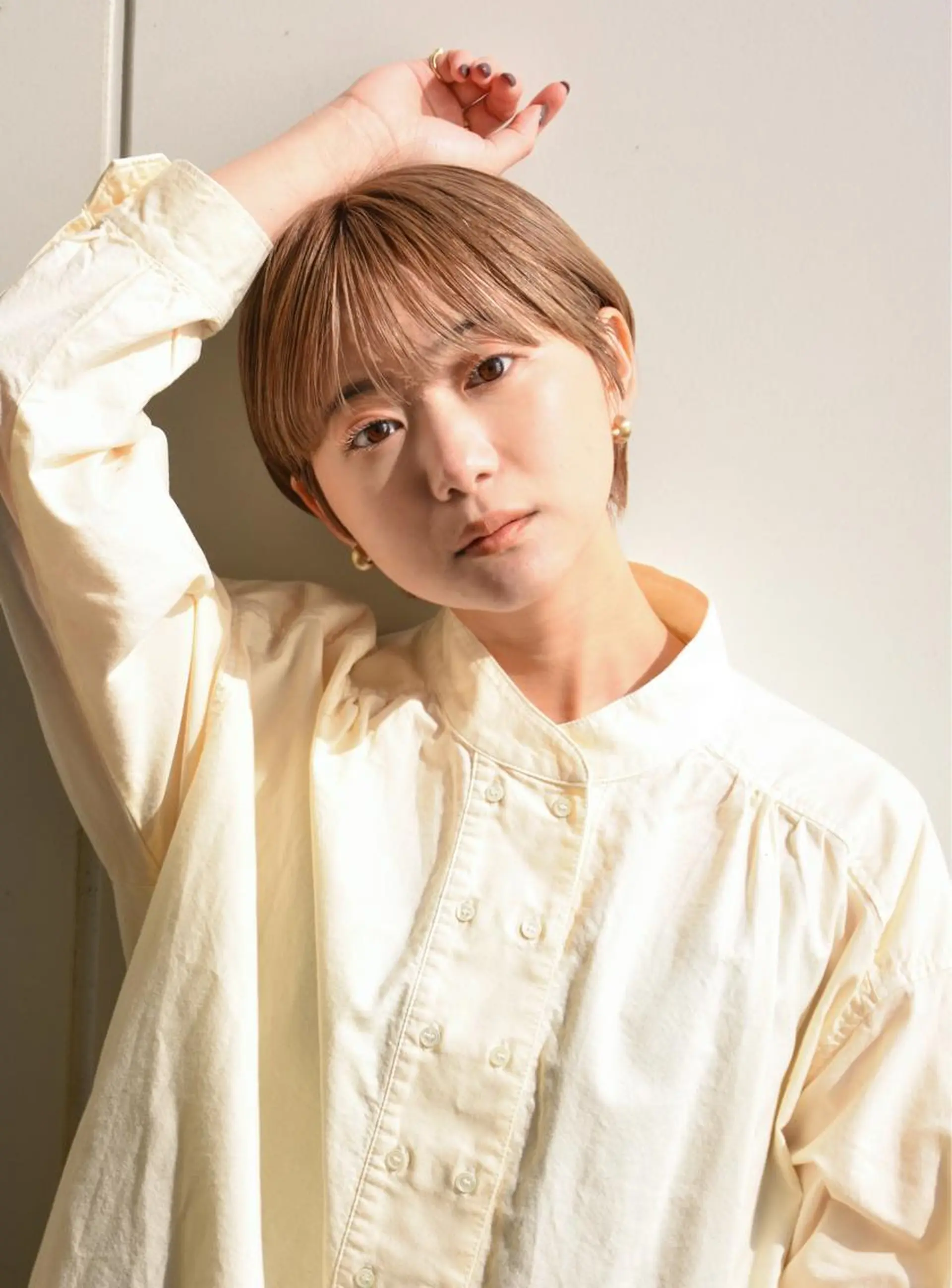 ショート カラー ショートボブ ハンサムショート ベージュカラー ブリーチ ケアブリーチ ショート/パーマ/ カラー/FUKOのヘアスタイル