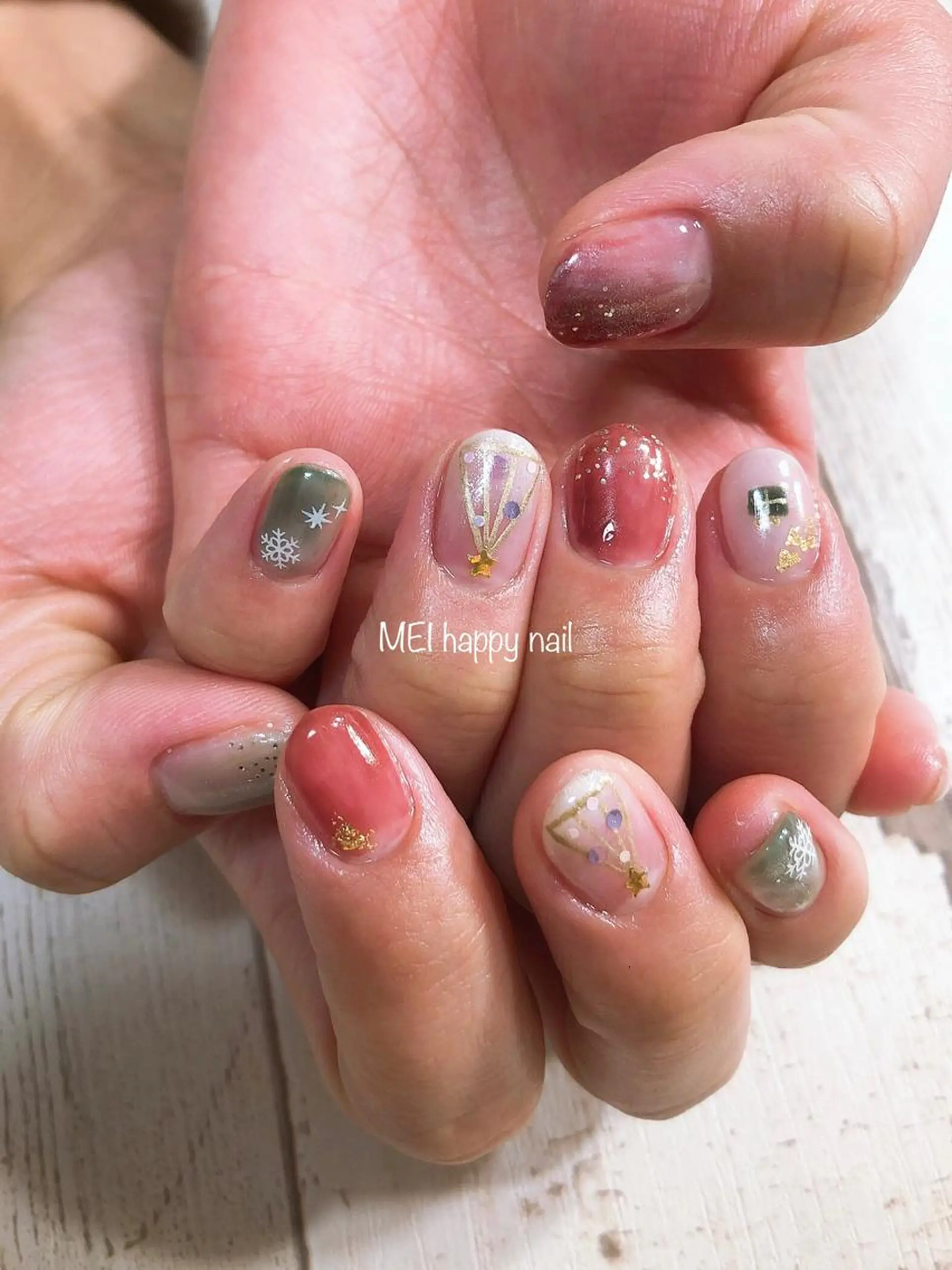 ネイル ジェルネイル ニュアンスネイル パラジェル シンプルネイル 冬ネイル 北浦和 自爪育成ケアのネイルデザイン