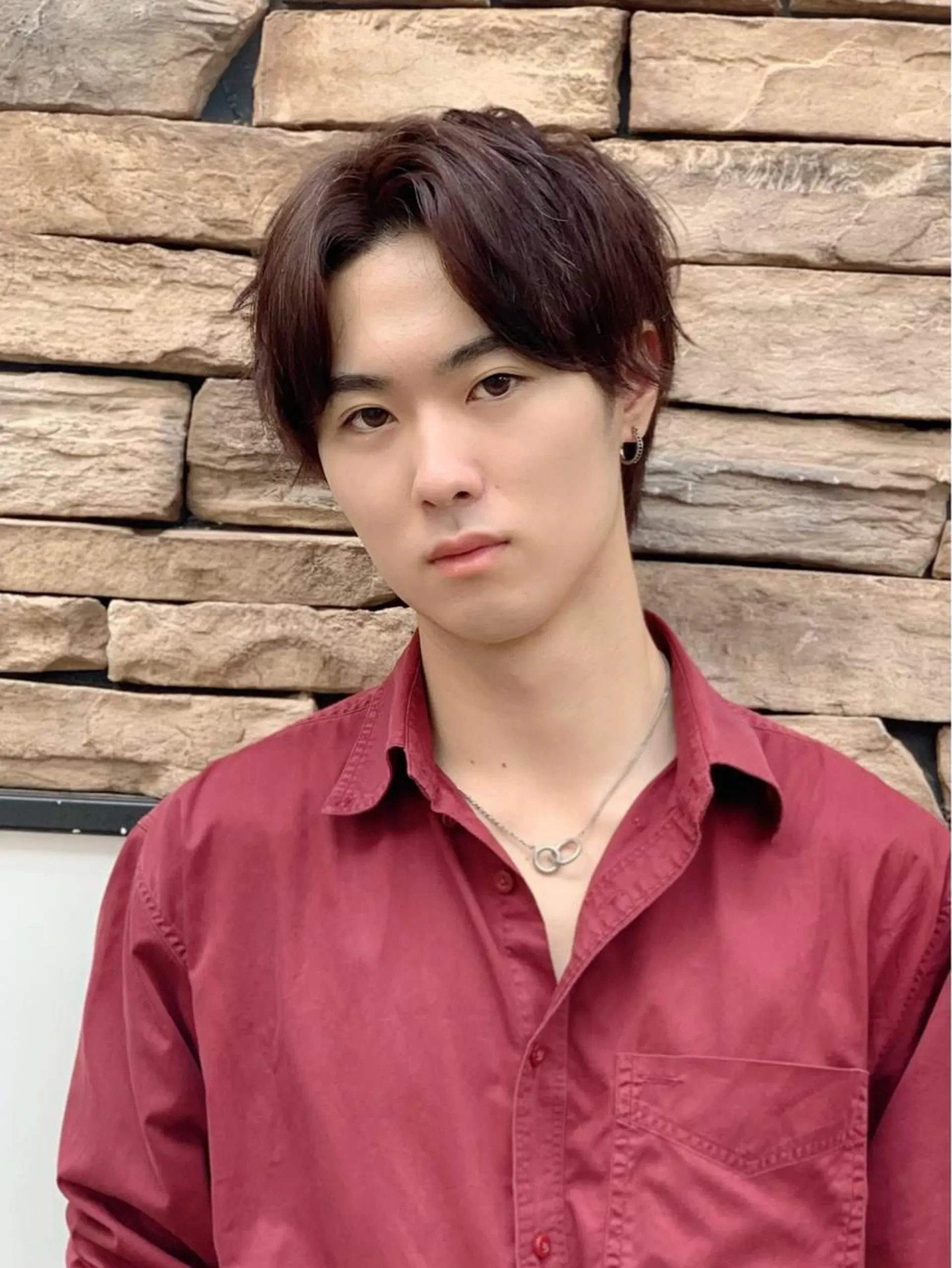 メンズ センターパート カット 深沢 秀のヘアスタイル