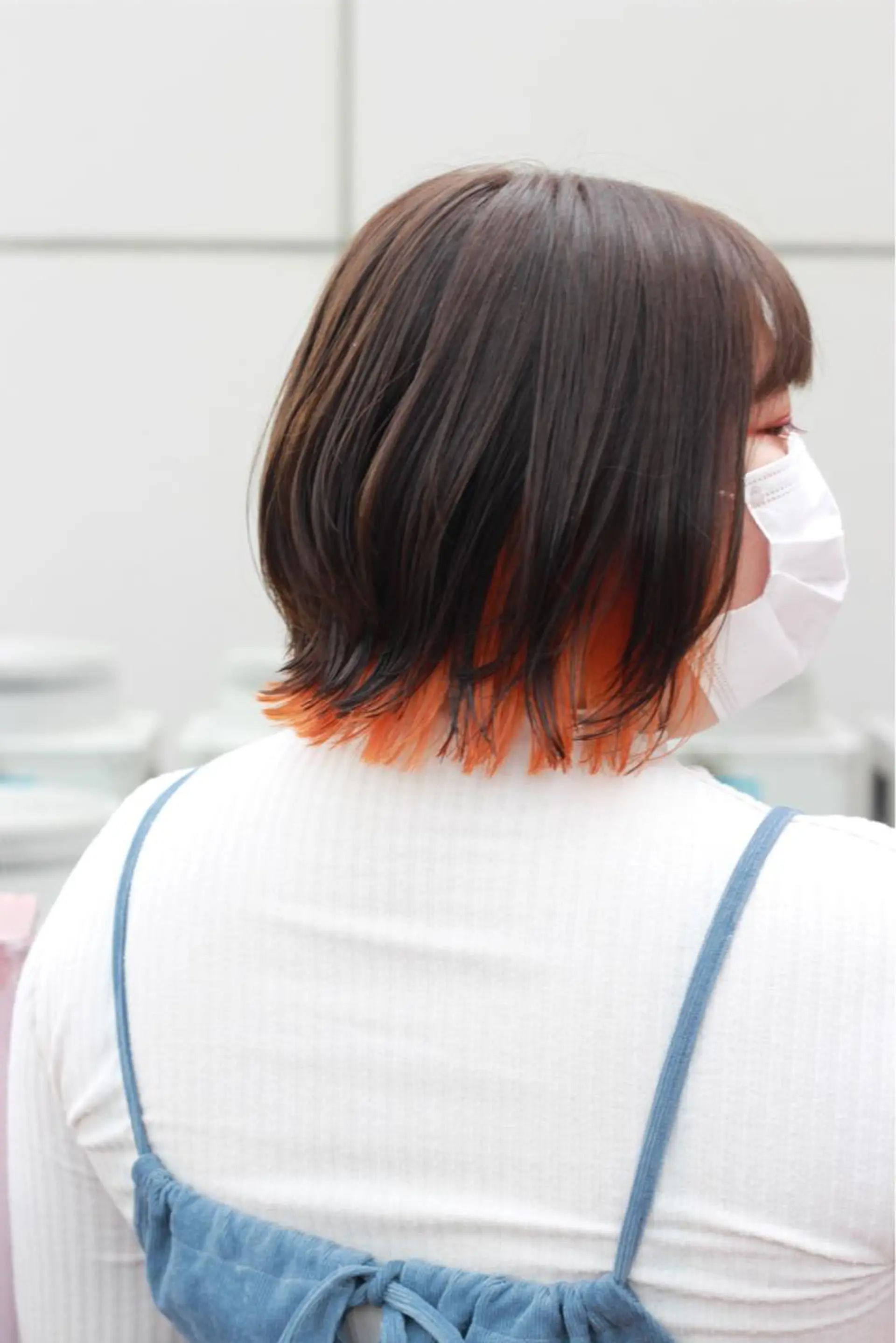 ミディアム カラー インナーカラー オレンジ カット Viage （ビアージュ）のヘアスタイル