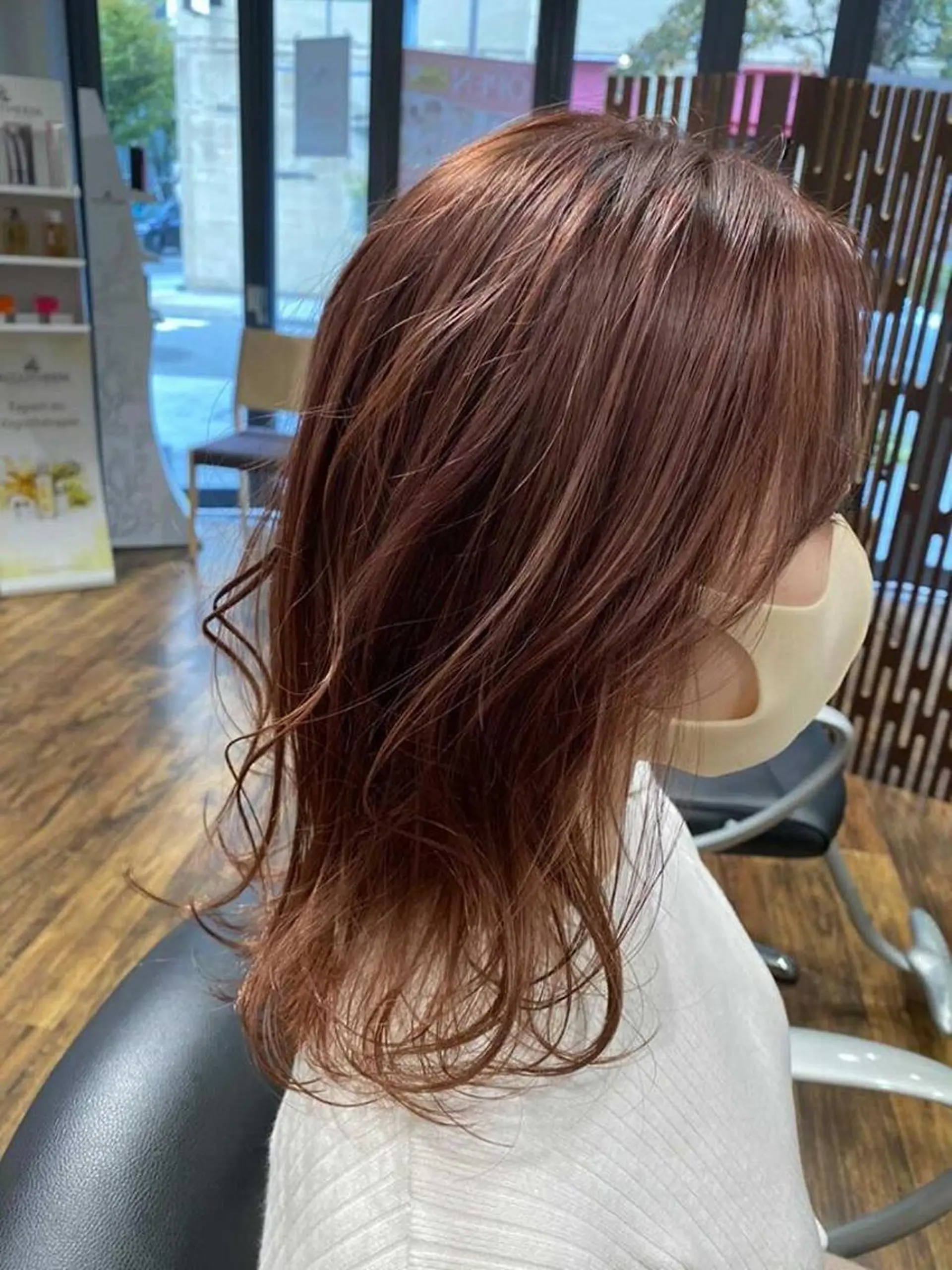 ミディアム カラー レッドカラー 髪質改善/縮毛矯正/ 超高濃度水素ケアのヘアスタイル