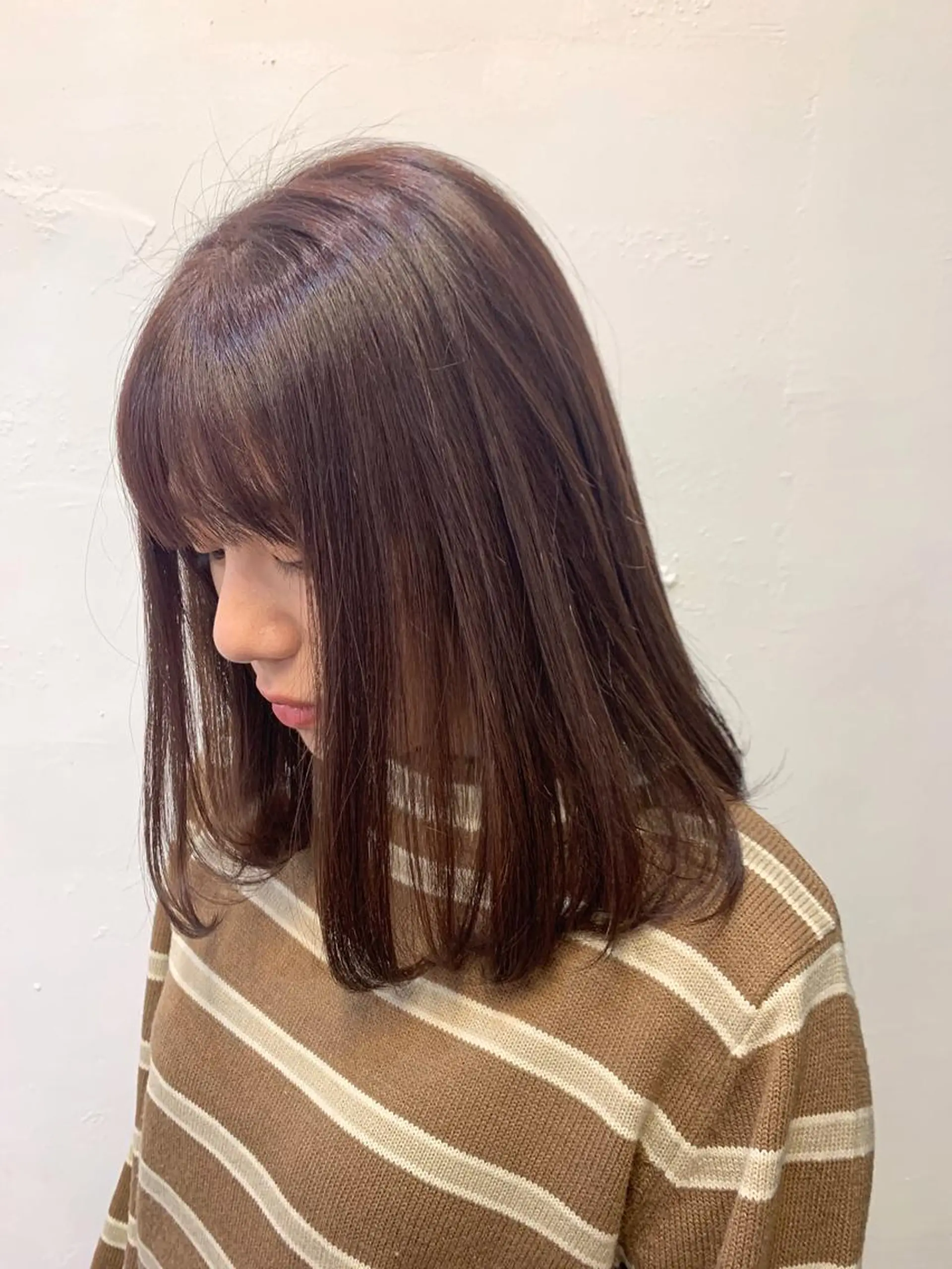 ミディアム カラー ブリーチ ブリーチなしカラー カット ヘアカラー Sana / 韓国ヘア / カラーのヘアスタイル