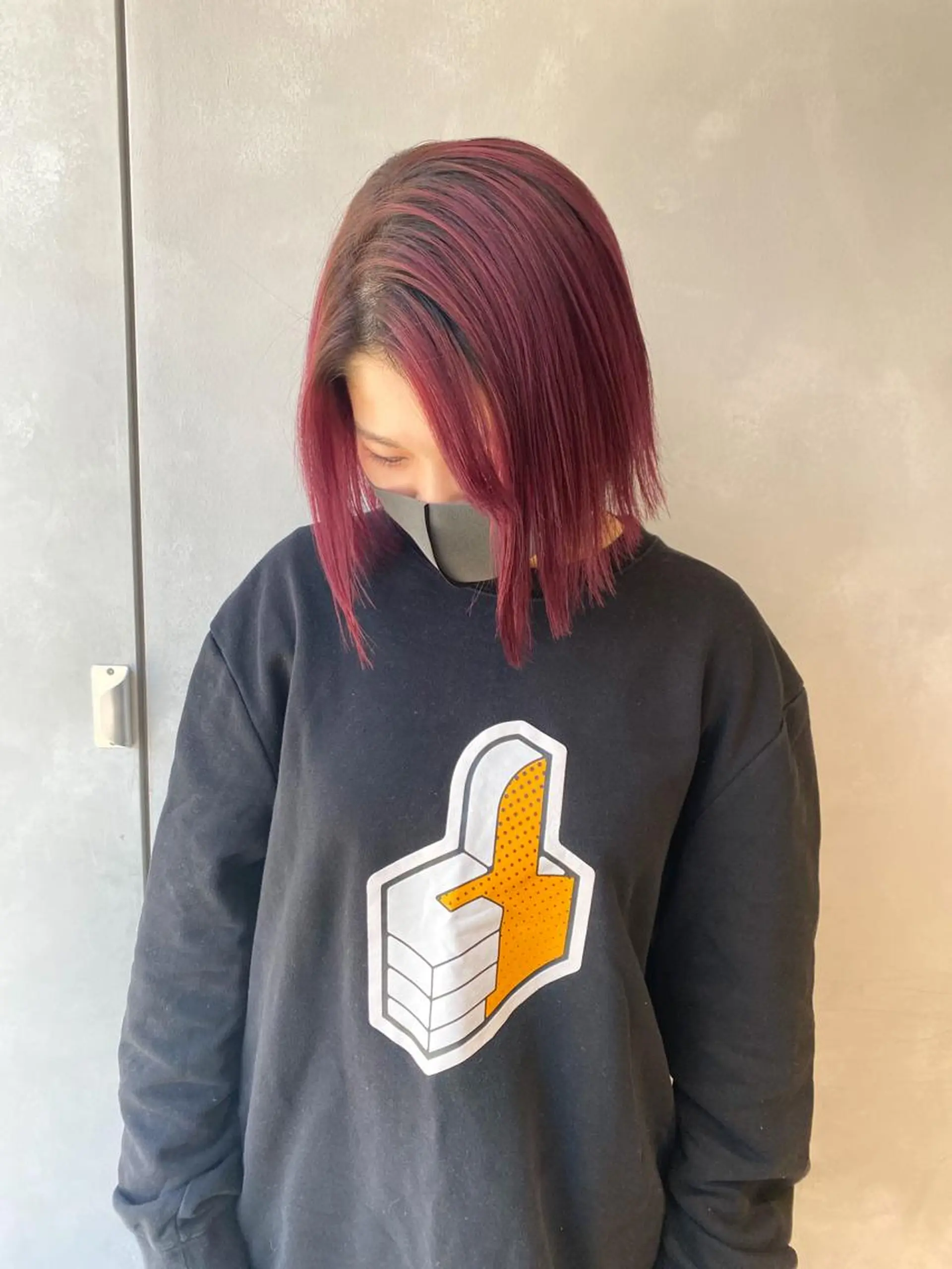 ミディアム カラー ヘアアレンジ レッドカラー カット ヘアカラー トリートメント #ブリーチカラー Akihoのヘアスタイル