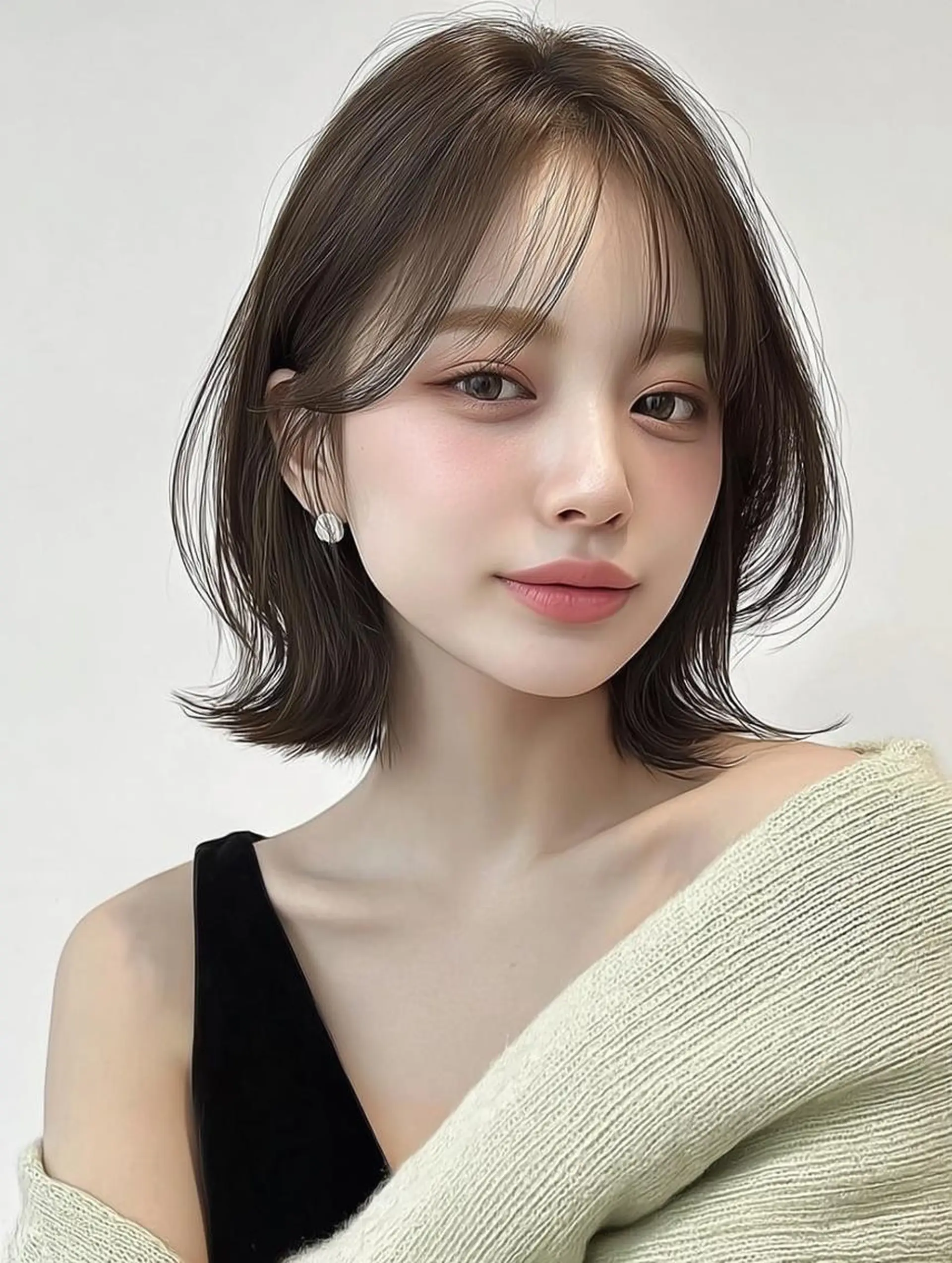 ミディアム 髪質改善 縮毛矯正 カット ヘアカラー 大久保 雪乃🌛のヘアスタイル