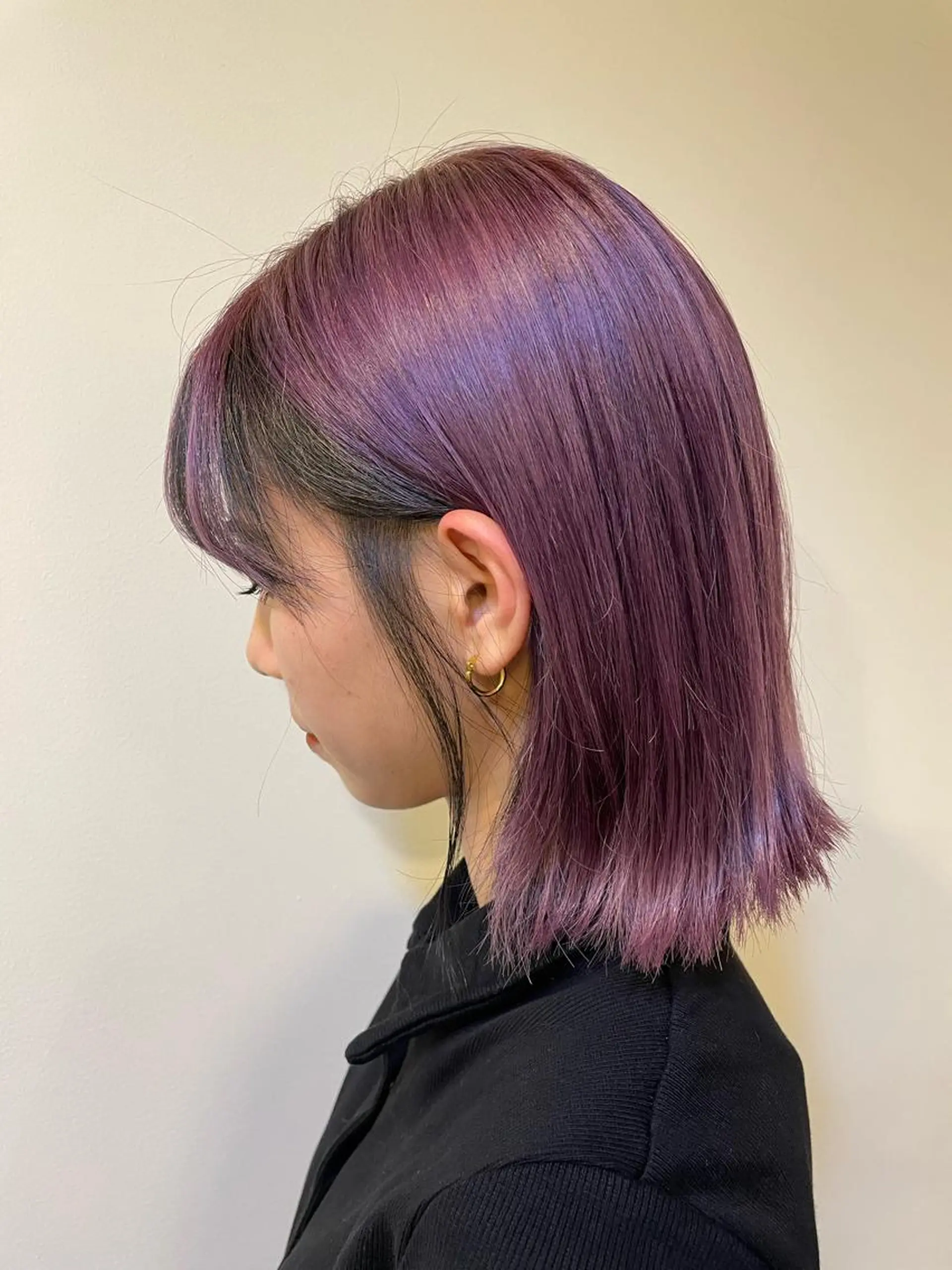 ミディアム カラー パープルカラー ヘアカラー トリートメント 悠 亜のマツエク・マツパデザイン