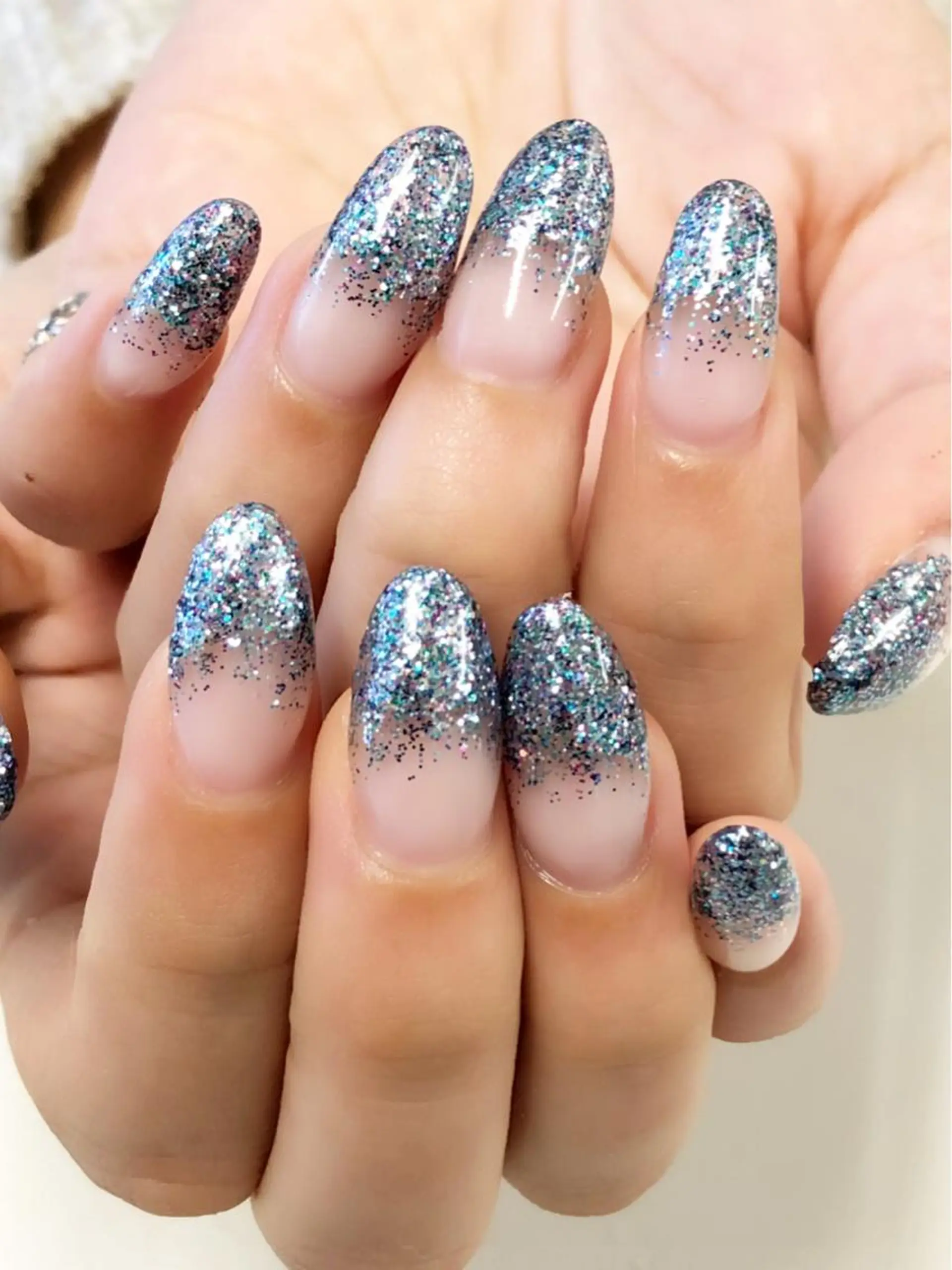 ネイル グラデーション ラメ(グリッター) ラメグラデーション スカルプネイル KIREIE NAILSのネイルデザイン