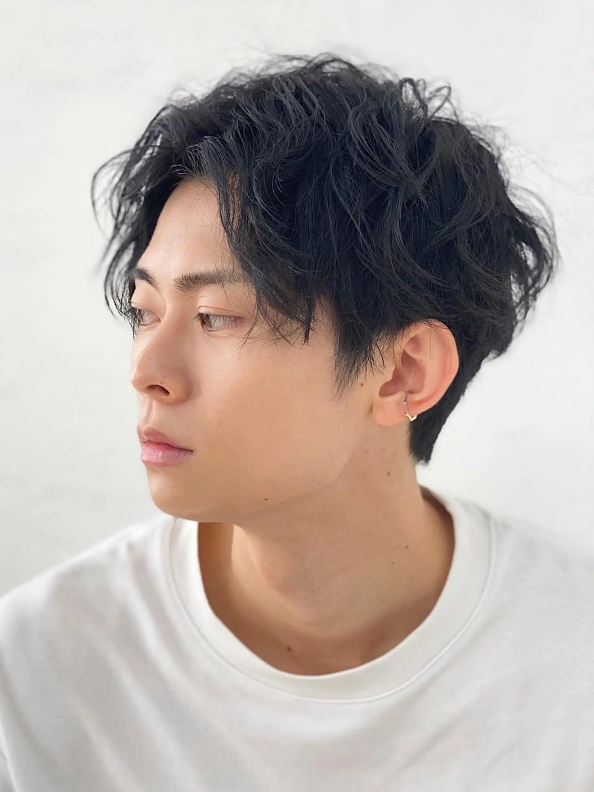 メンズ センターパート フェードカット マッシュ メンズパーマ メンズツイストパーマ カット パーマ men'sカットの 神様　Sky原宿のヘアスタイル