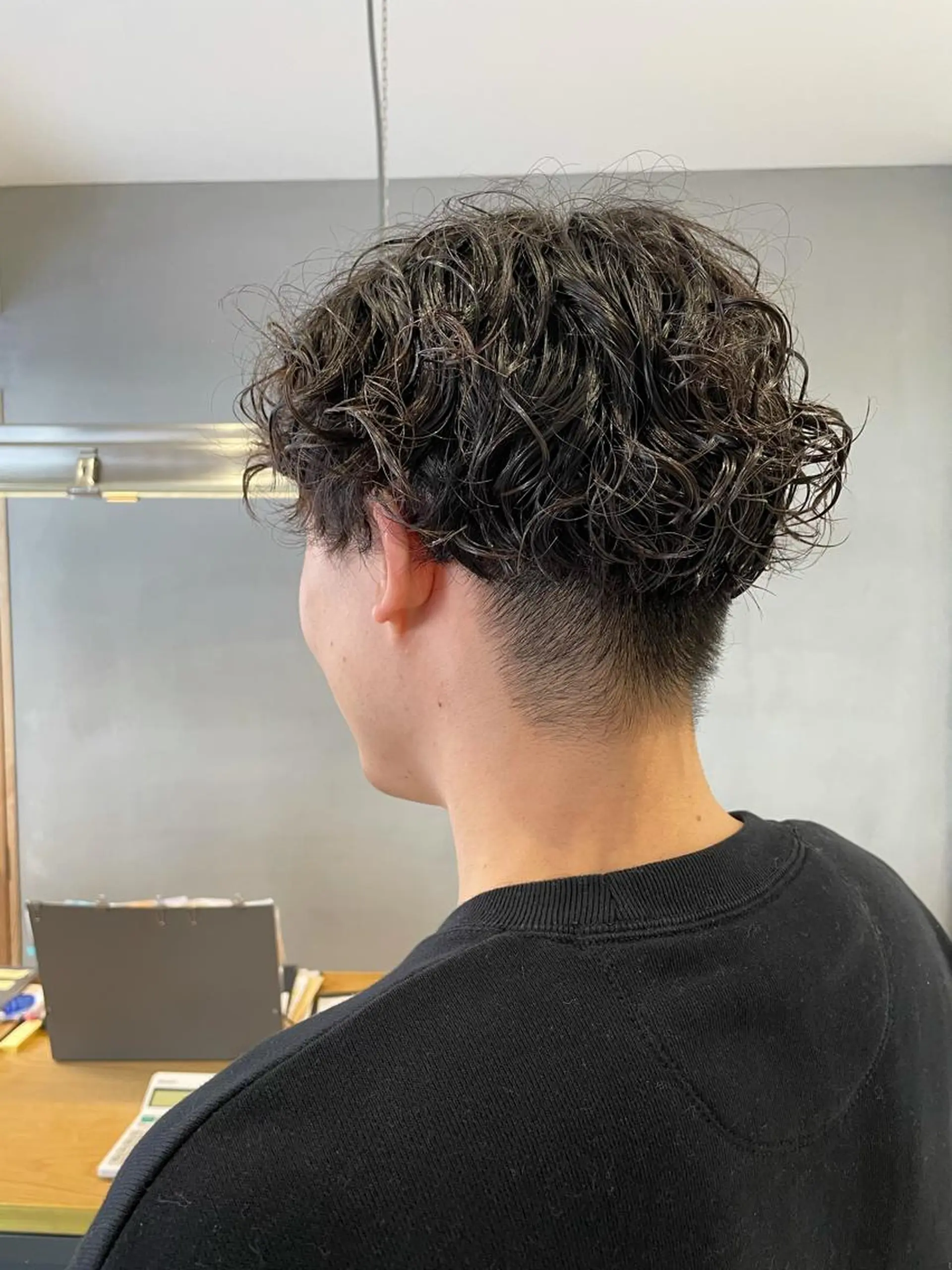 パーマ メンズ 暖色カラー🍊 ボブ🌿顔周りcutのヘアスタイル