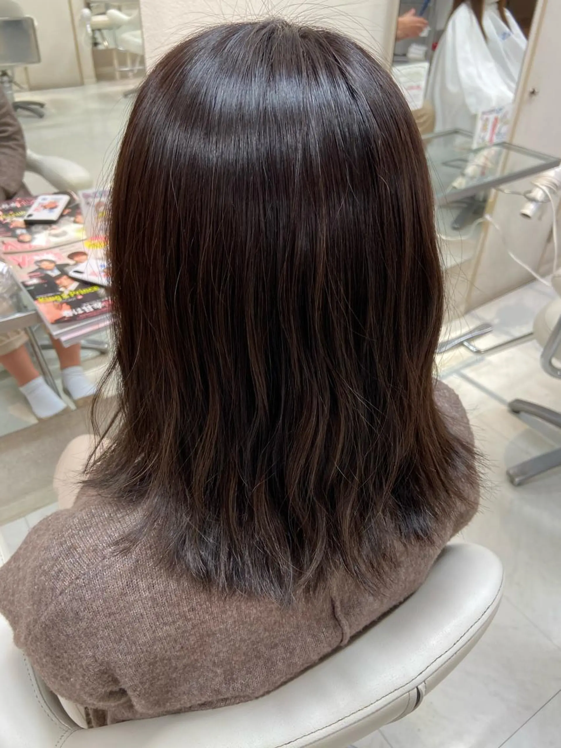 ミディアム カラー ブルーカラー パープルカラー 菊地 美憂のヘアスタイル