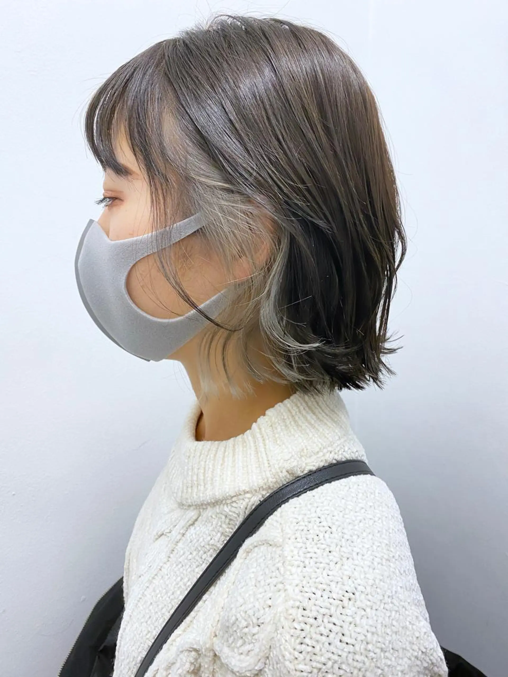 ミディアム ヘアカラー トリートメント ボブ/縮毛矯正 髪質改善/もえるのヘアスタイル