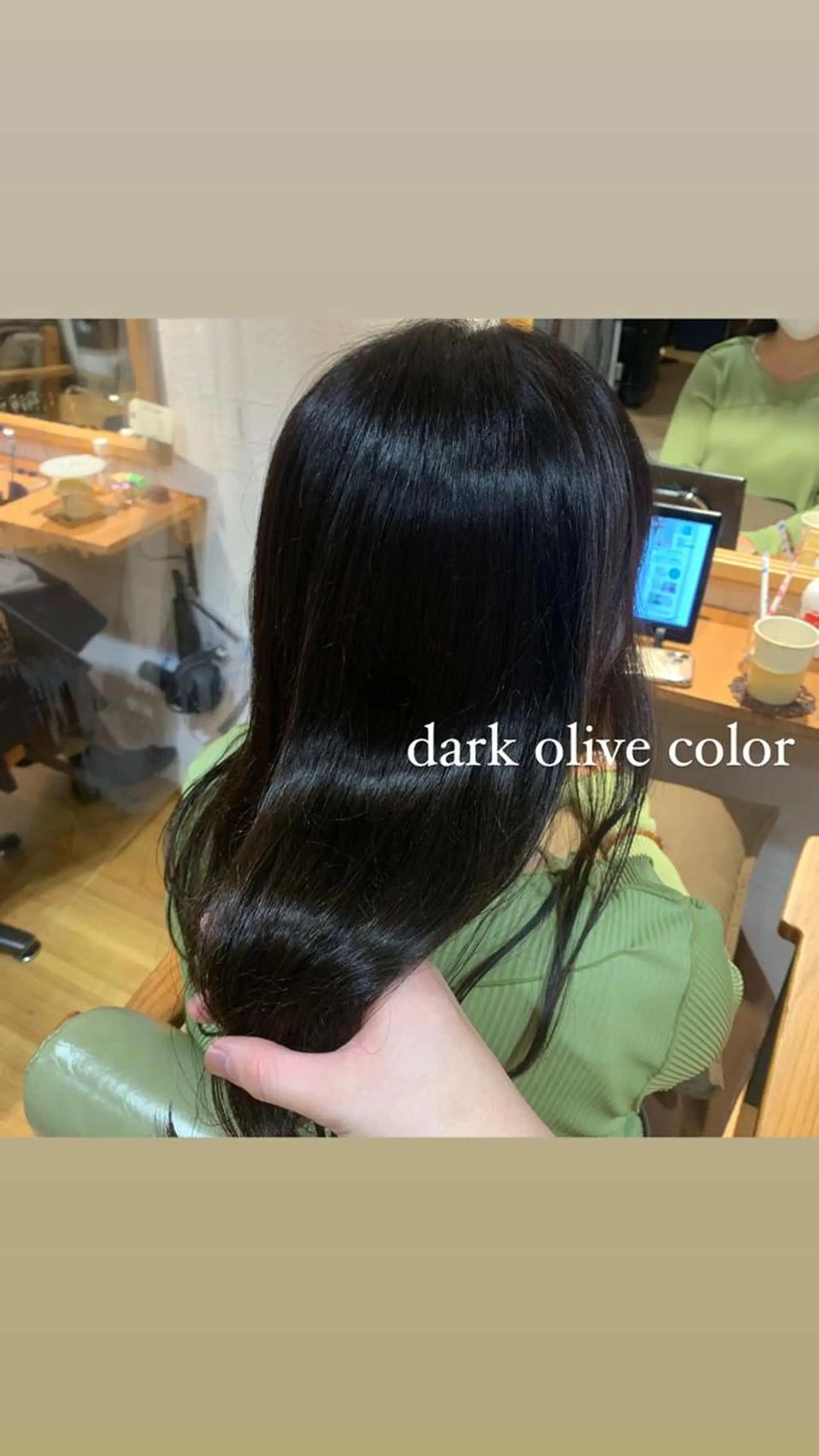 セミロング カラー オリーブカラー カット ヘアカラー トリートメント little 小濱彰太のヘアスタイル