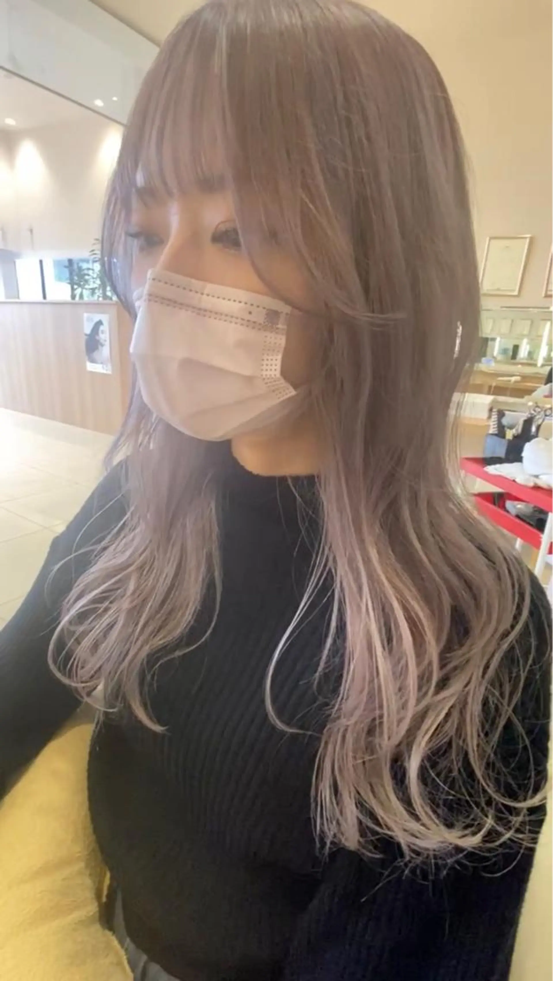 セミロング カラー ベージュカラー ダブルカラー ピンクカラー ピンクベージュ ヘアカラー トリートメント プルエクステ/透明感 カラー✨KAZUKIのヘアスタイル