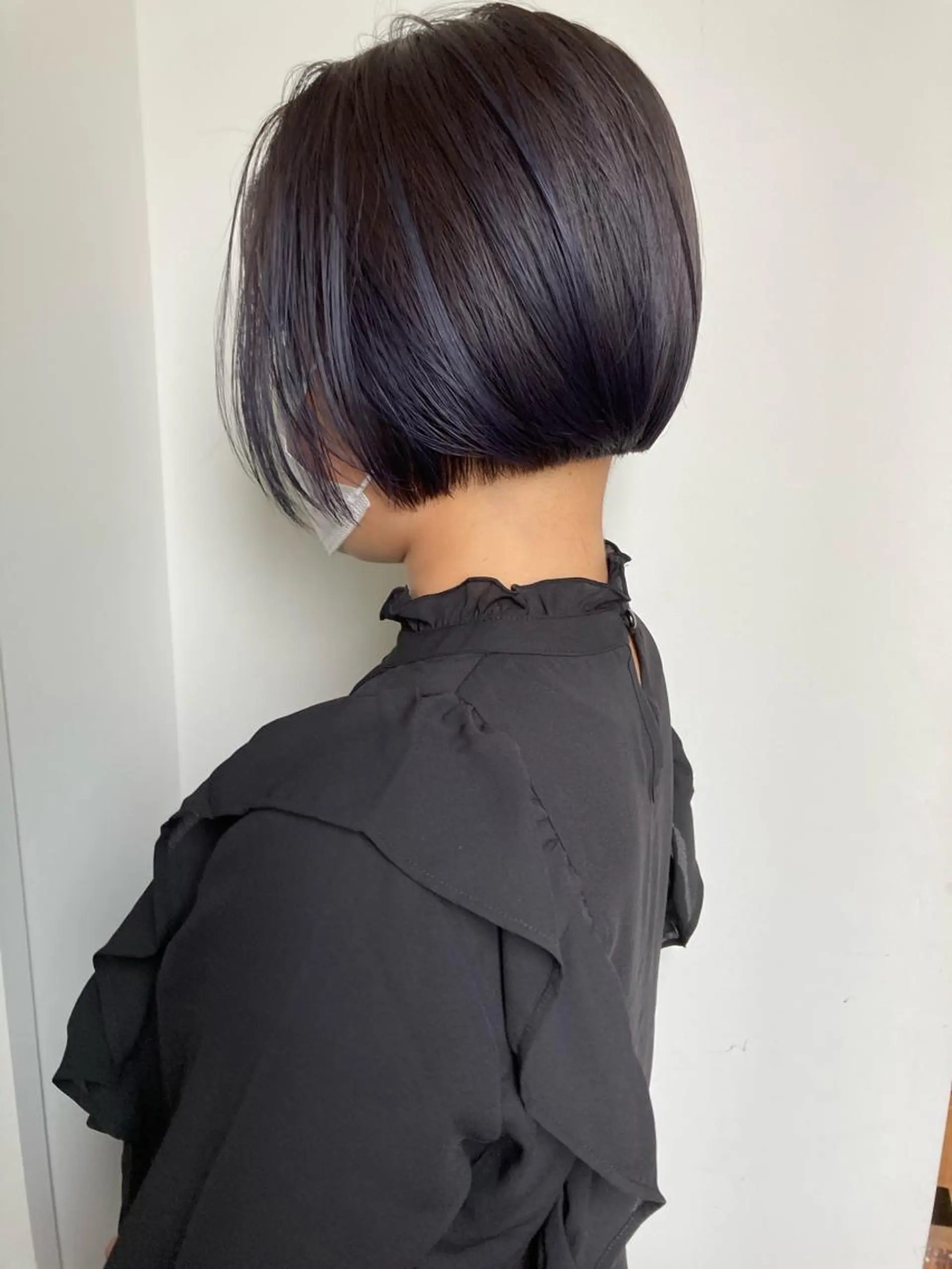 ミディアム カラー ブリーチ グレージュ ハイライトカラー ラベンダーカラー ラベンダーグレージュ 小木曽智美 /ボブ/ショートのヘアスタイル