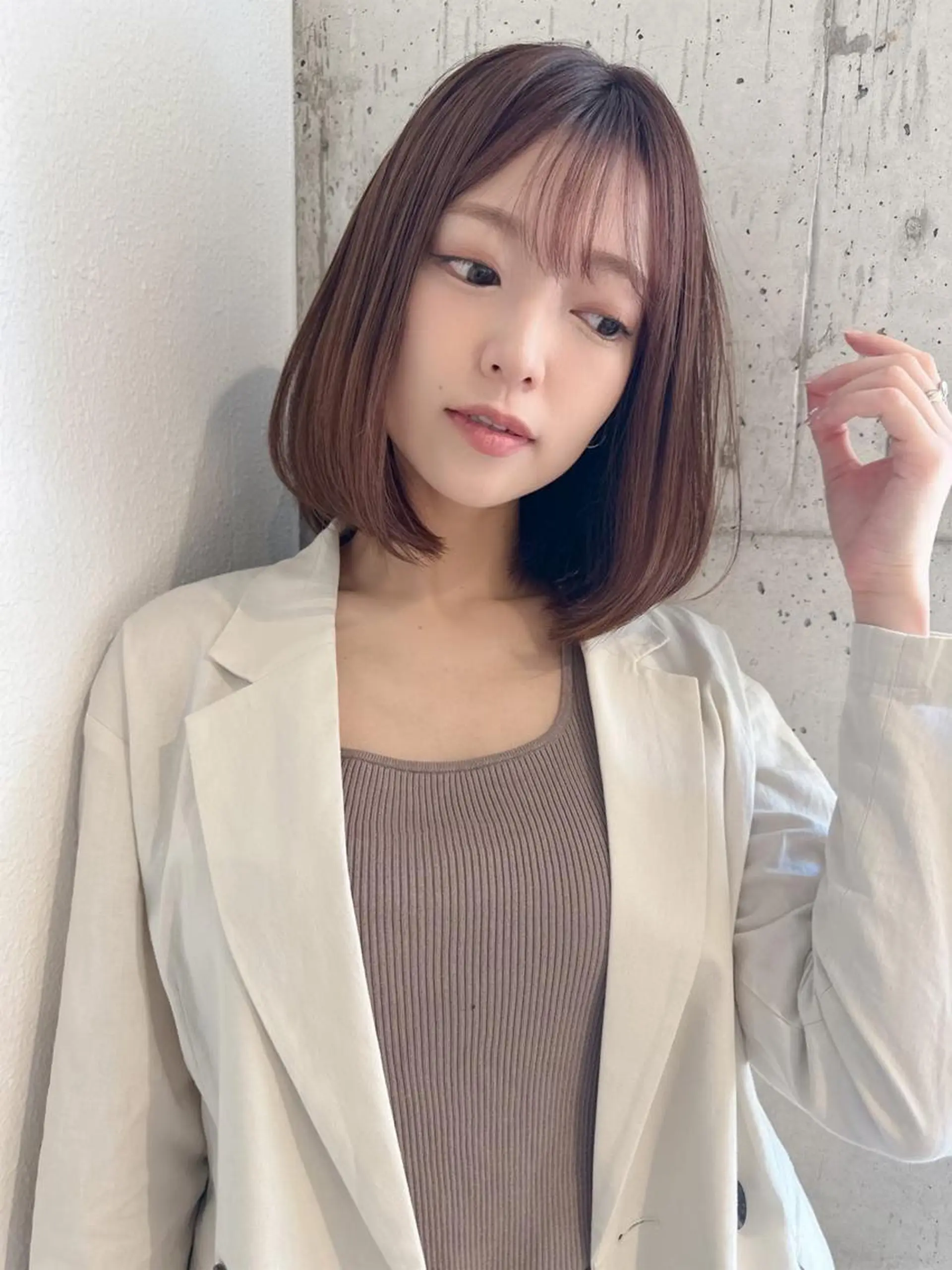 ミディアム 難波/ヘアカラー 藤原育美のヘアスタイル