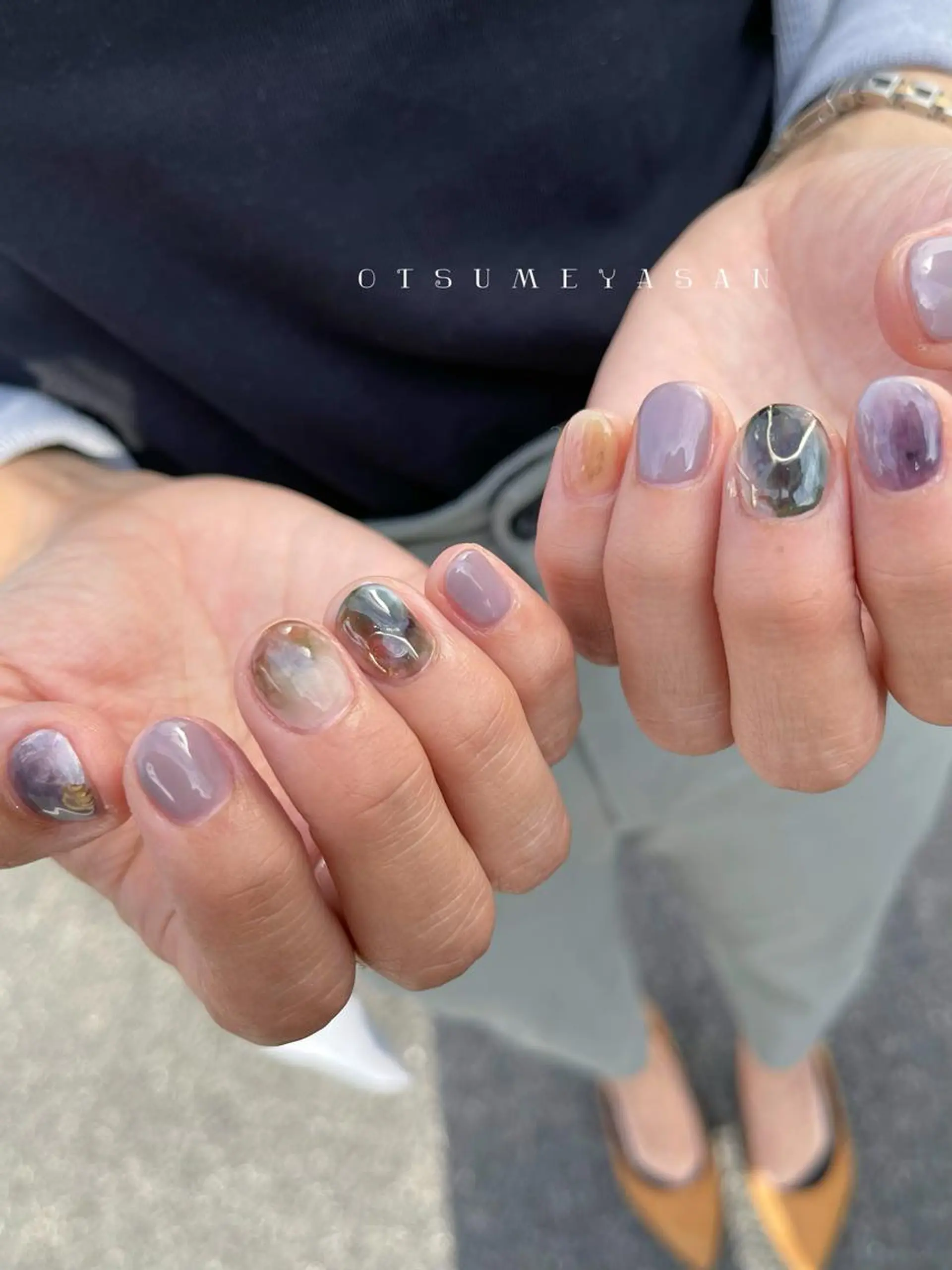 ネイル ジェルネイル 韓国ネイル マグネットネイル ミラーネイル ニュアンスネイル otsumeyasan所属・わたなべ ちかのネイルデザイン