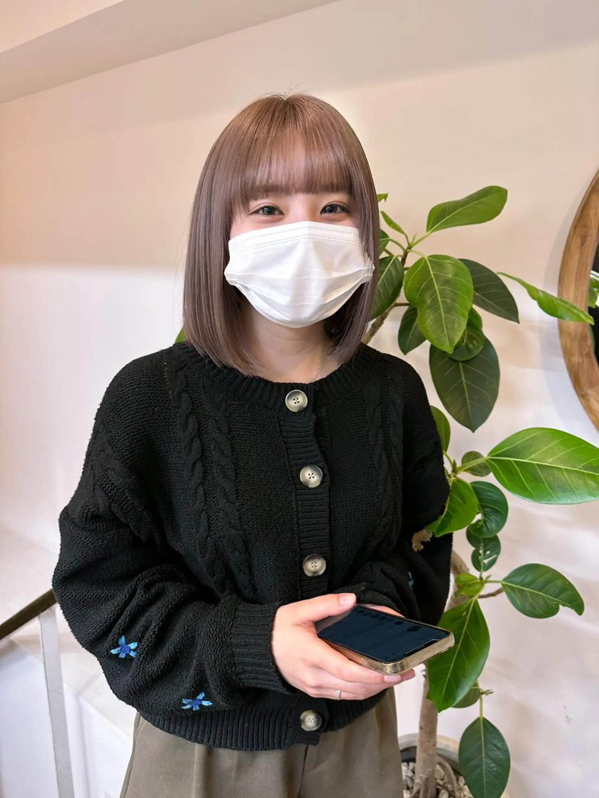 ショート カラー ネイル マツエク・マツパ アイブロウ ベージュカラー ミルクティーベージュ Cinq所属・ハイライト🌟/ ボブ/豊田のヘアスタイル