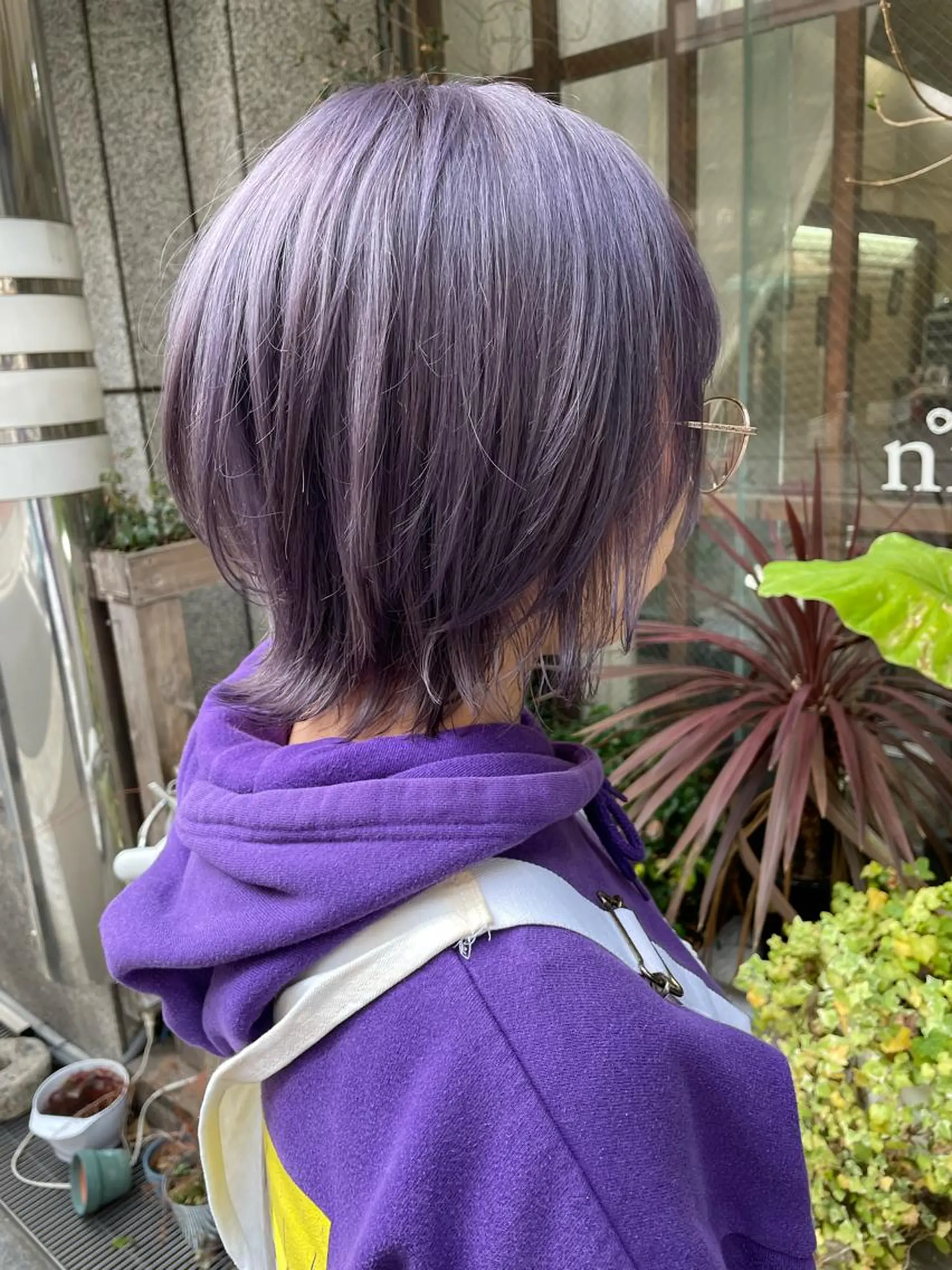 ショート カラー ラベンダーカラー ウルフカット ヘアカラー トリートメント 安田 蓮のヘアスタイル